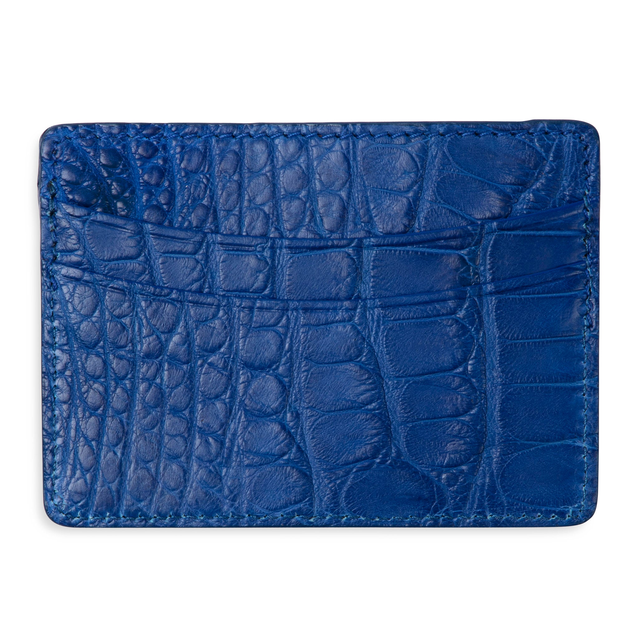 Cobalto Blue Alligator Card Case Wallet