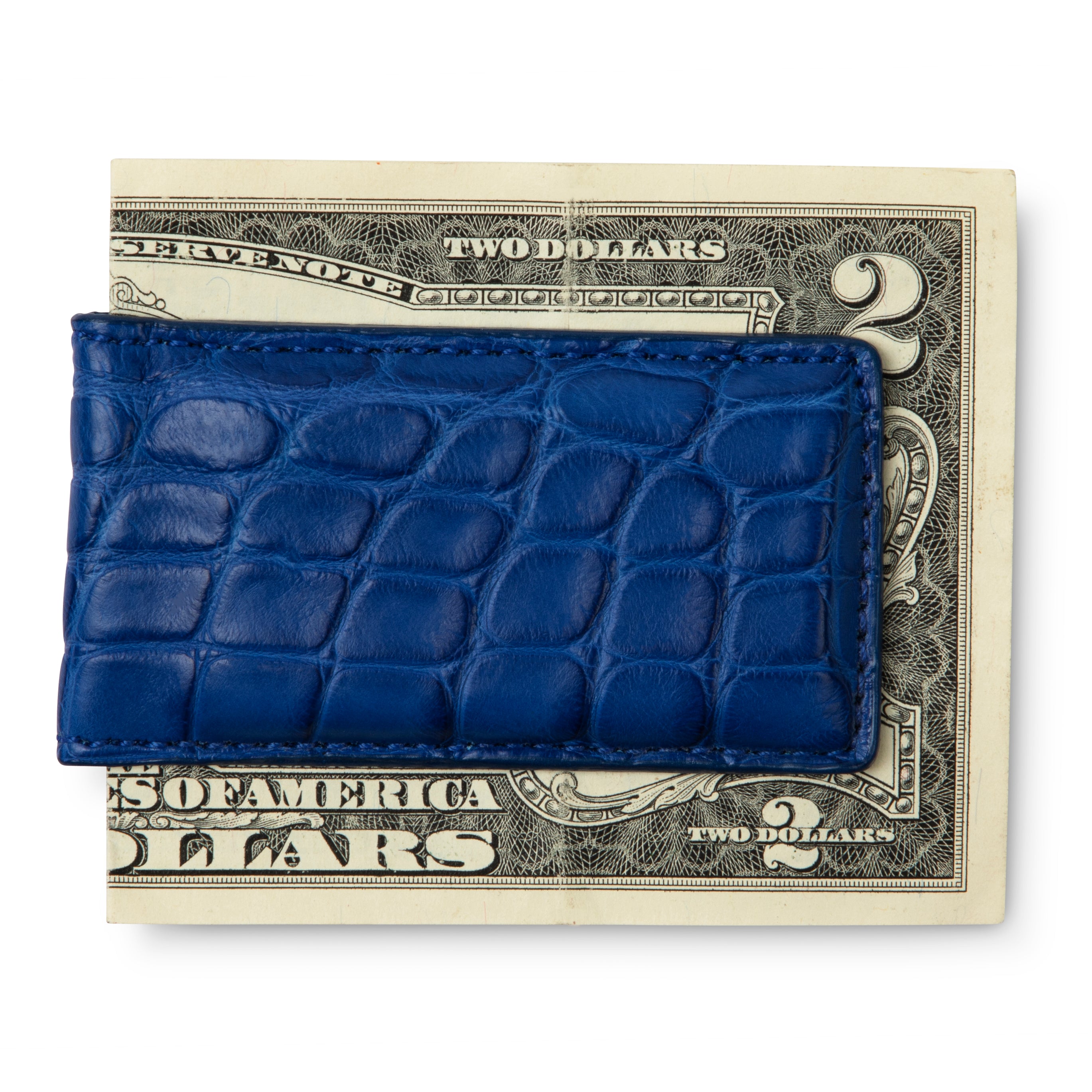 Cobalto Blue Alligator Money Clip