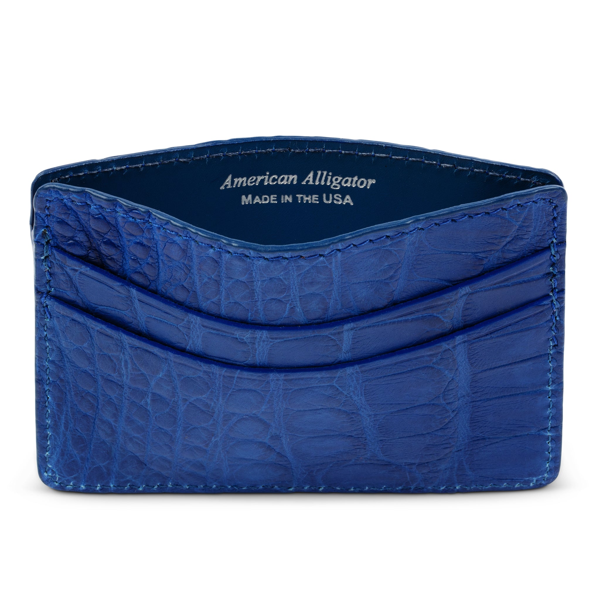 Cobalto Blue Alligator Card Case Wallet