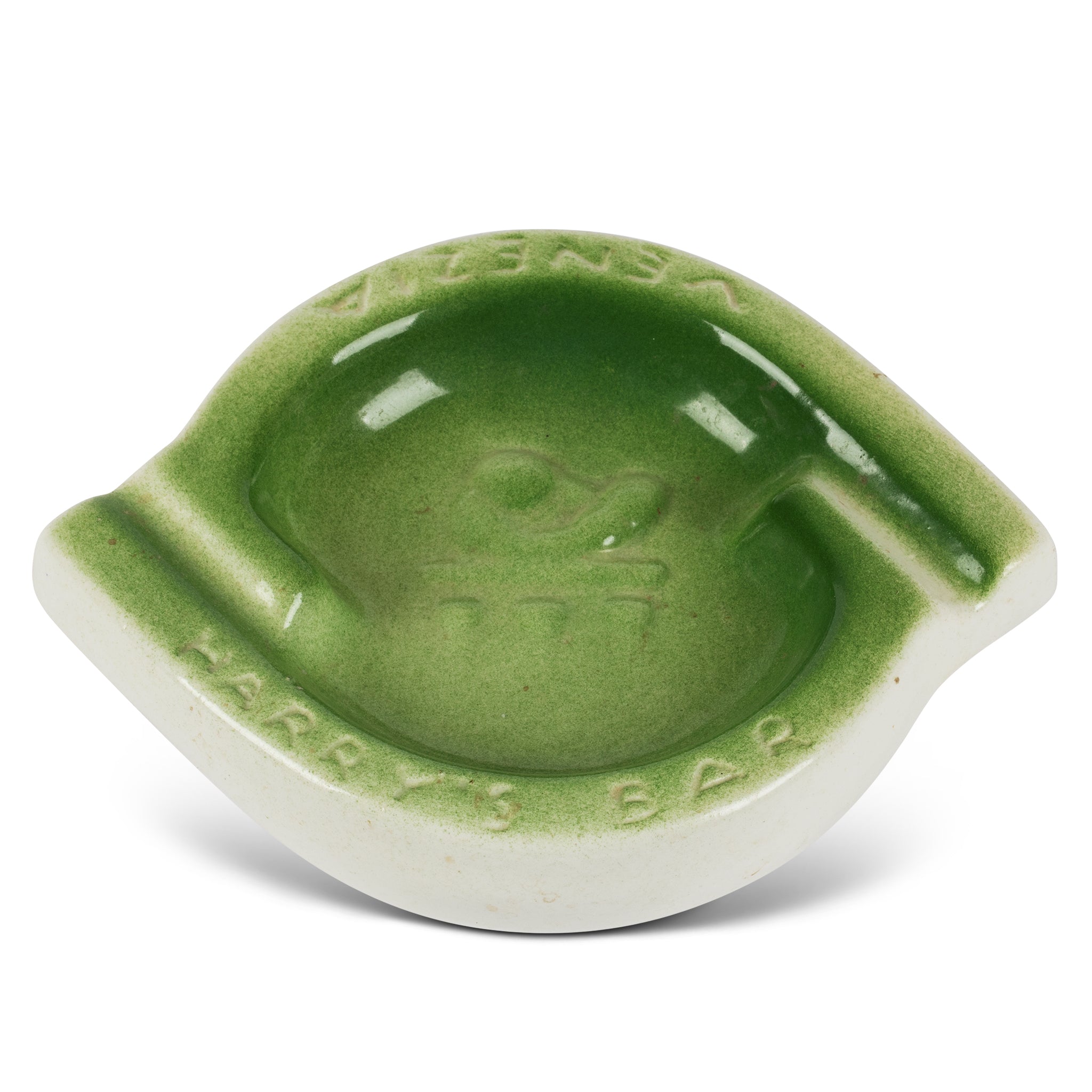 Harry's Bar Venice Italy Green Ceramic Ashtray