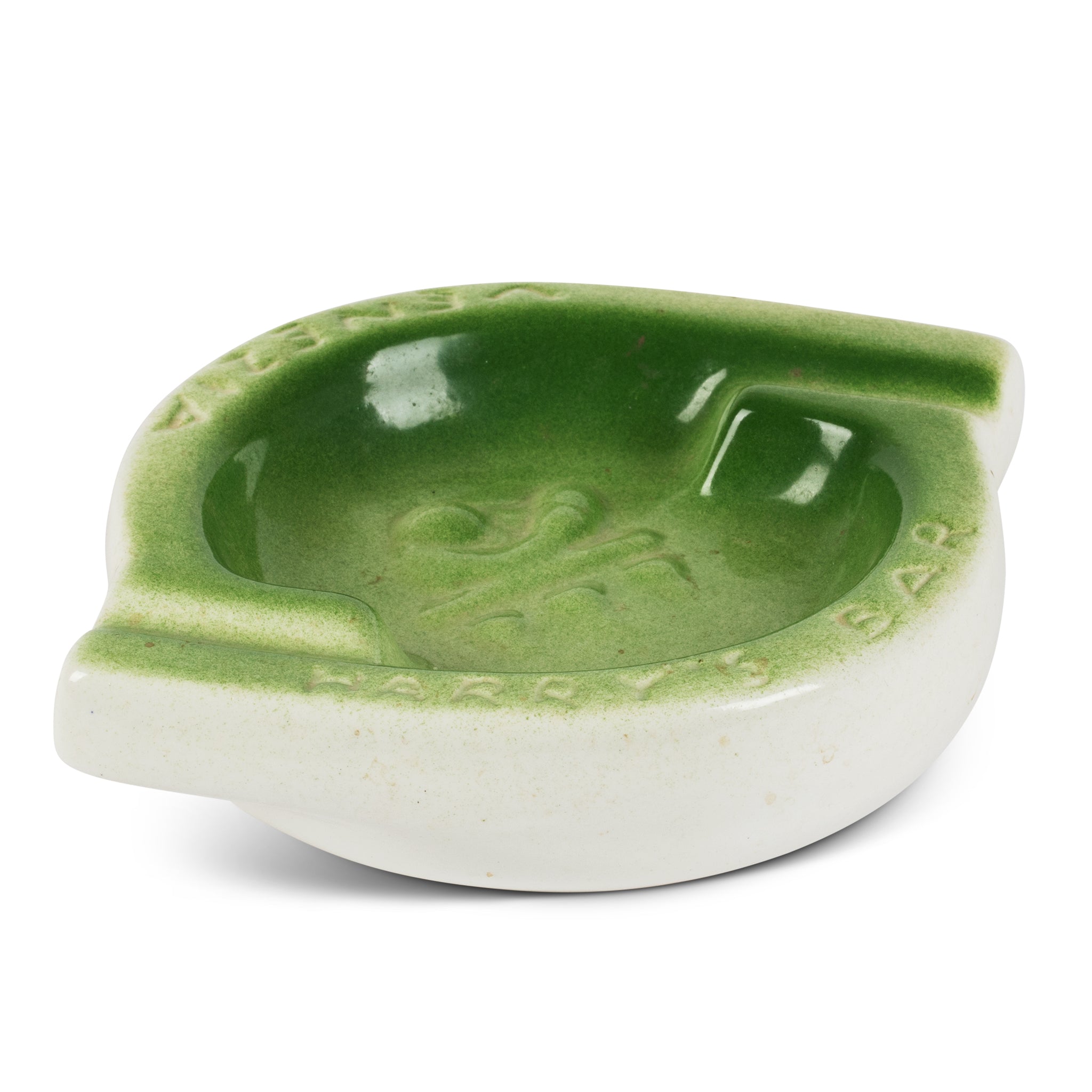 Harry's Bar Venice Italy Green Ceramic Ashtray