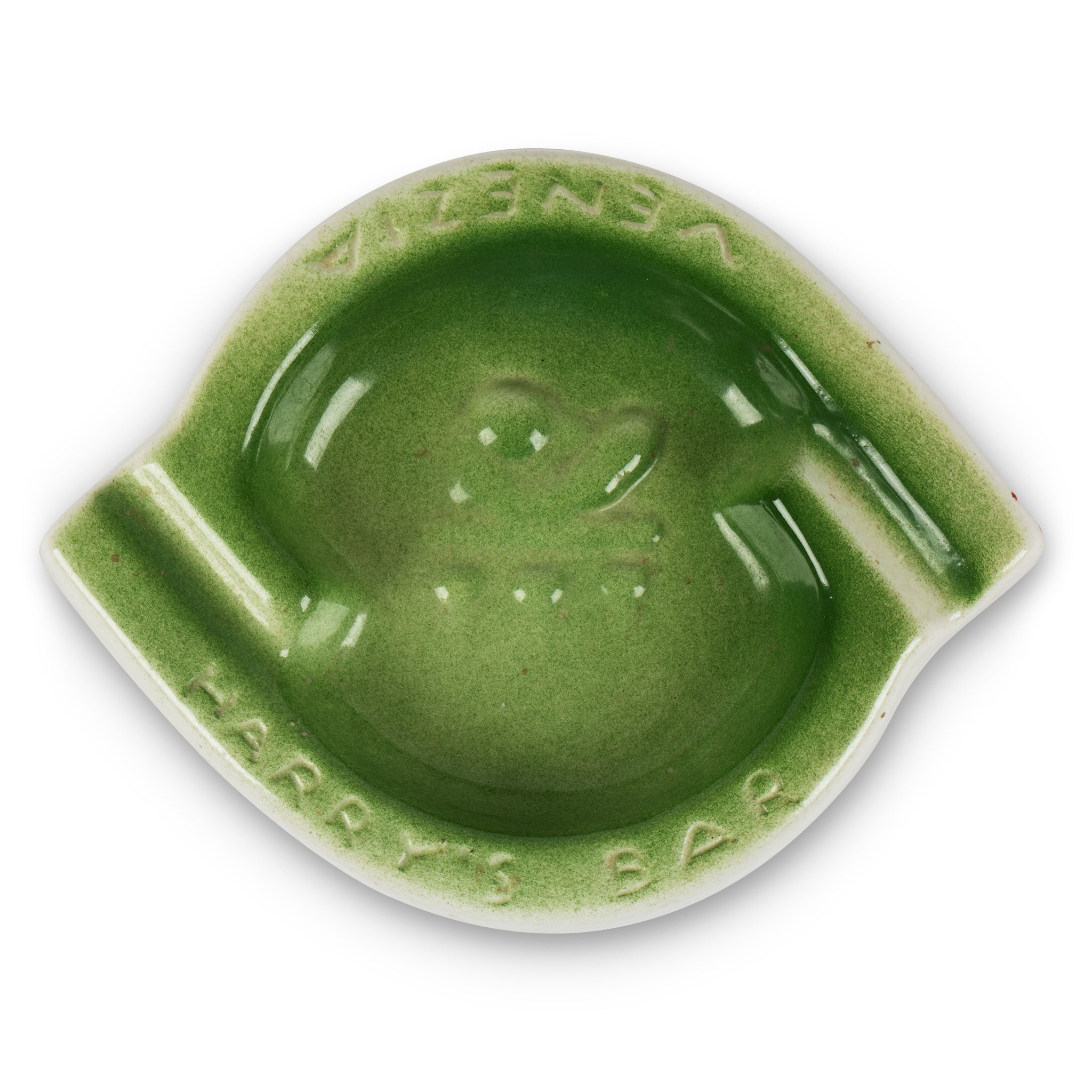 Harry's Bar Venice Italy Green Ceramic Ashtray