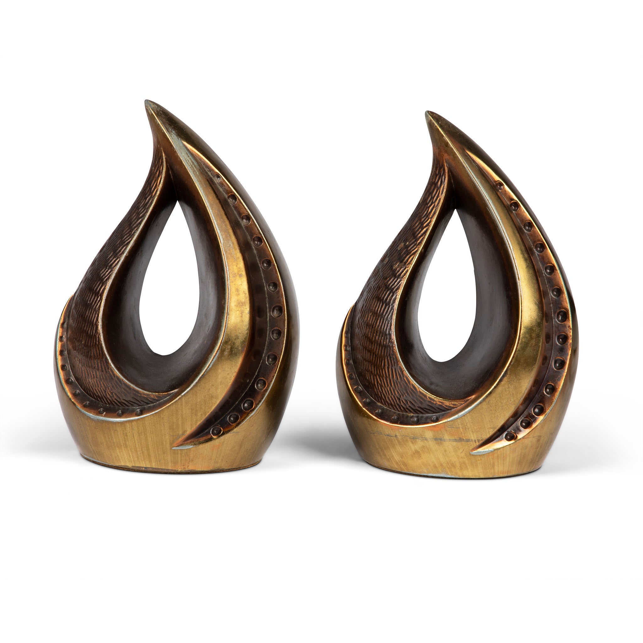 Ben Siebel Mid-Century Flame Bookends