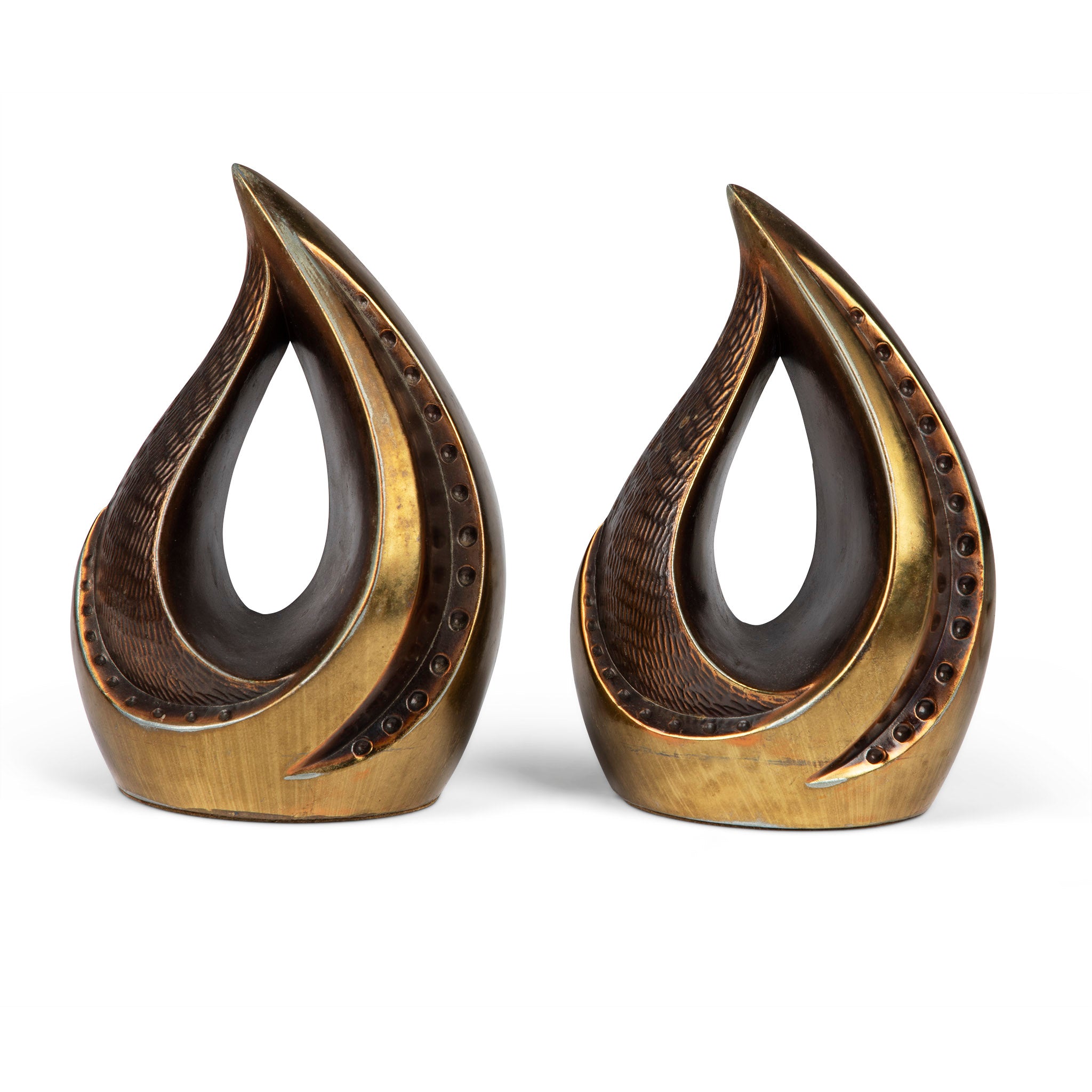 Ben Siebel Mid-Century Flame Bookends