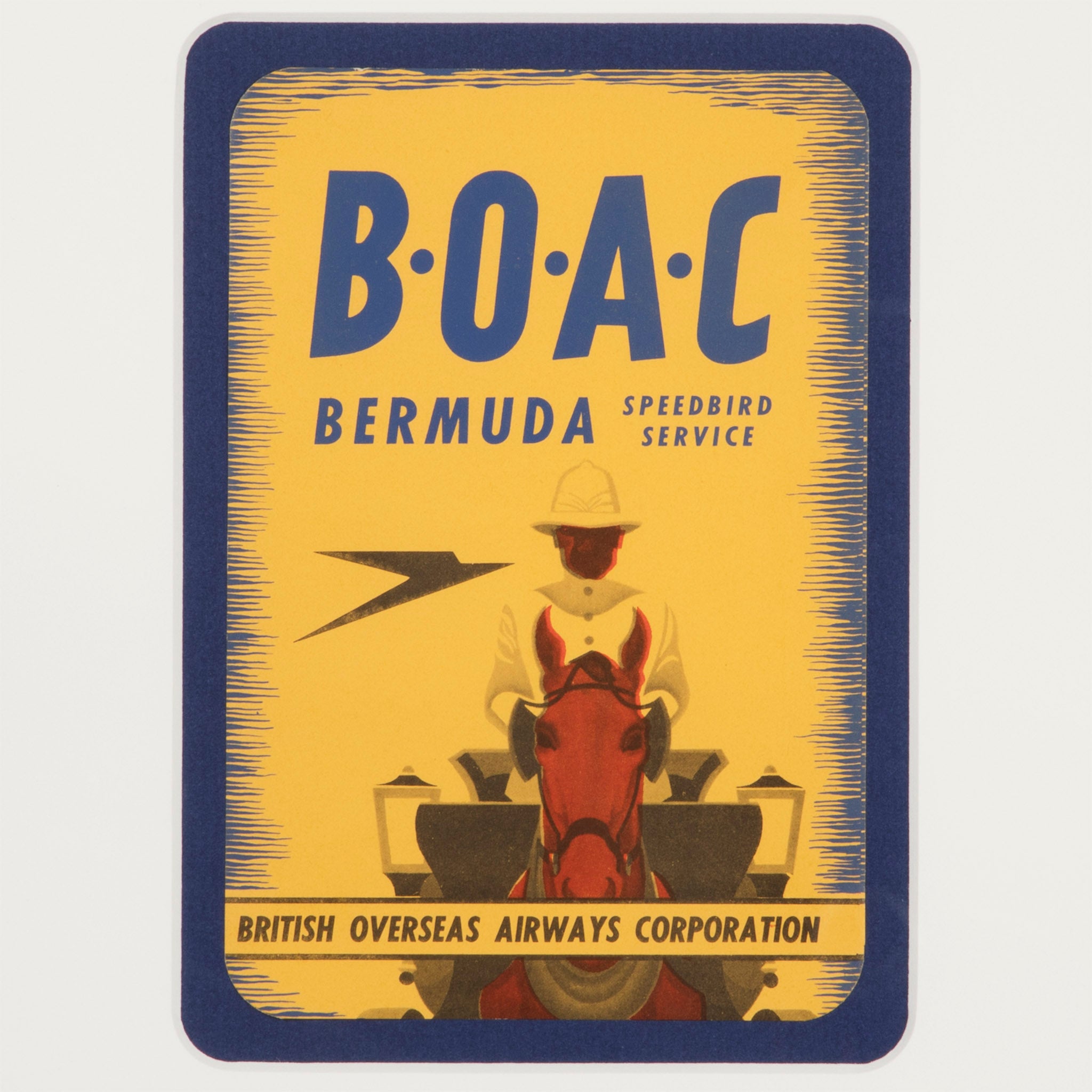 British Overseas Airways Corp. Bermuda Luggage Label