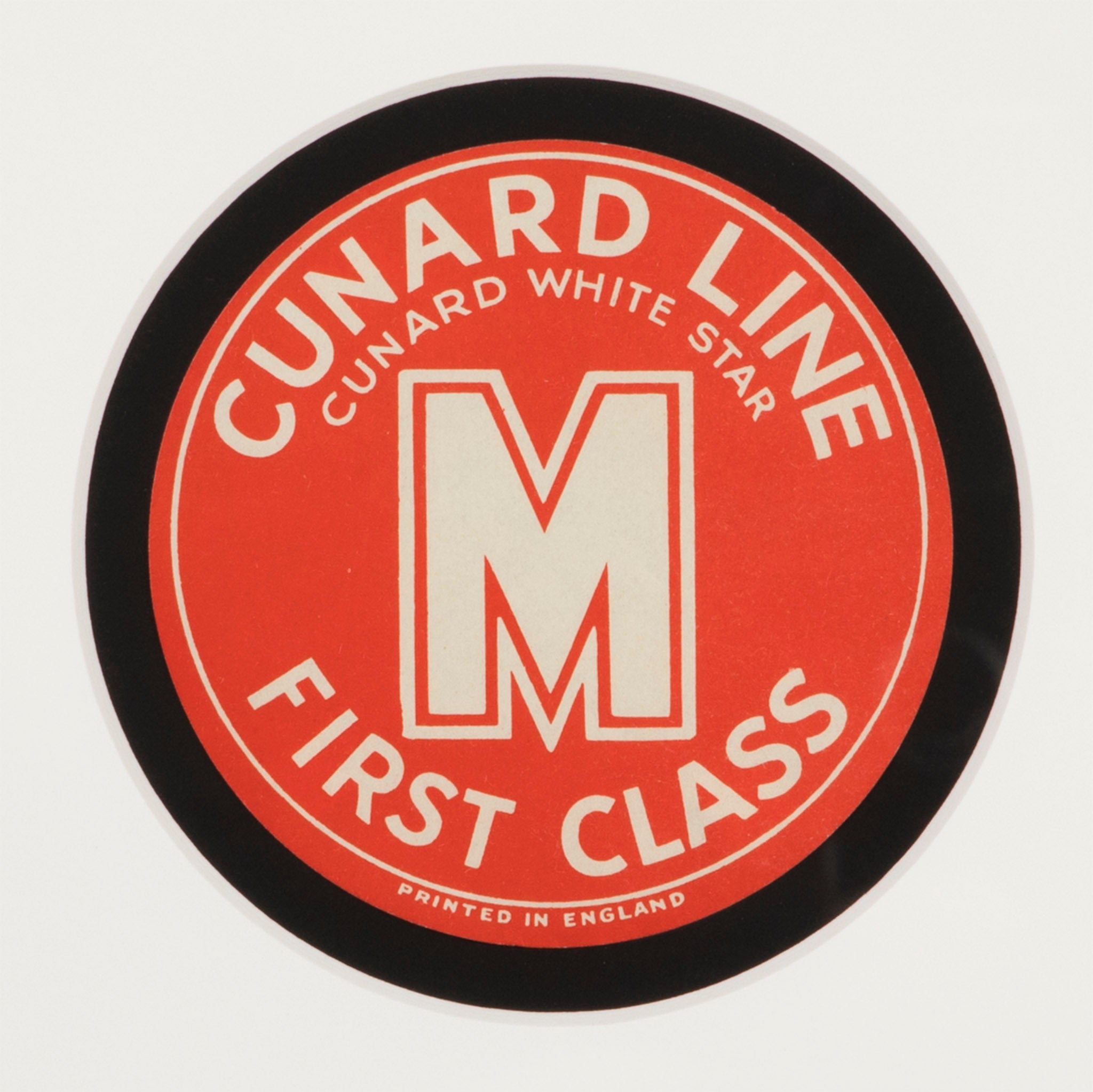 Curnard White Star Line First Class Luggage Label
