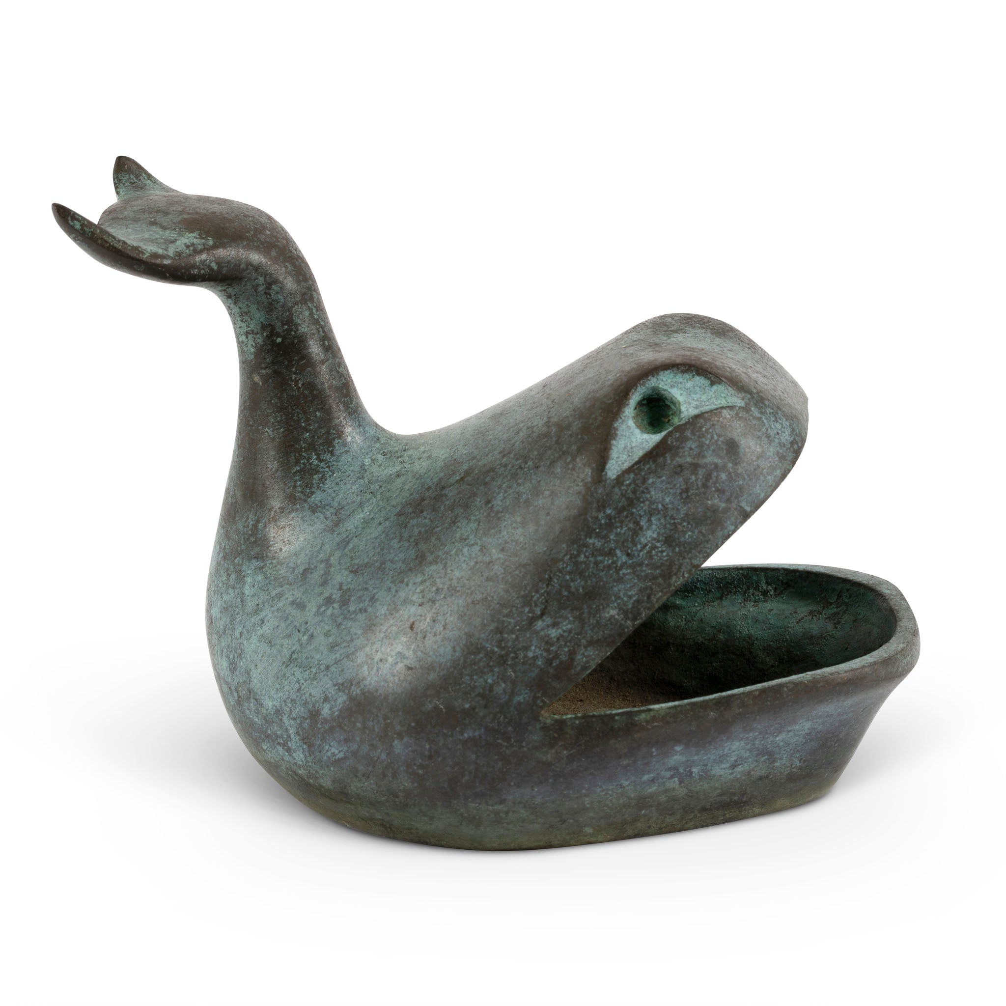 Vintage Bronze Whale Ashtray