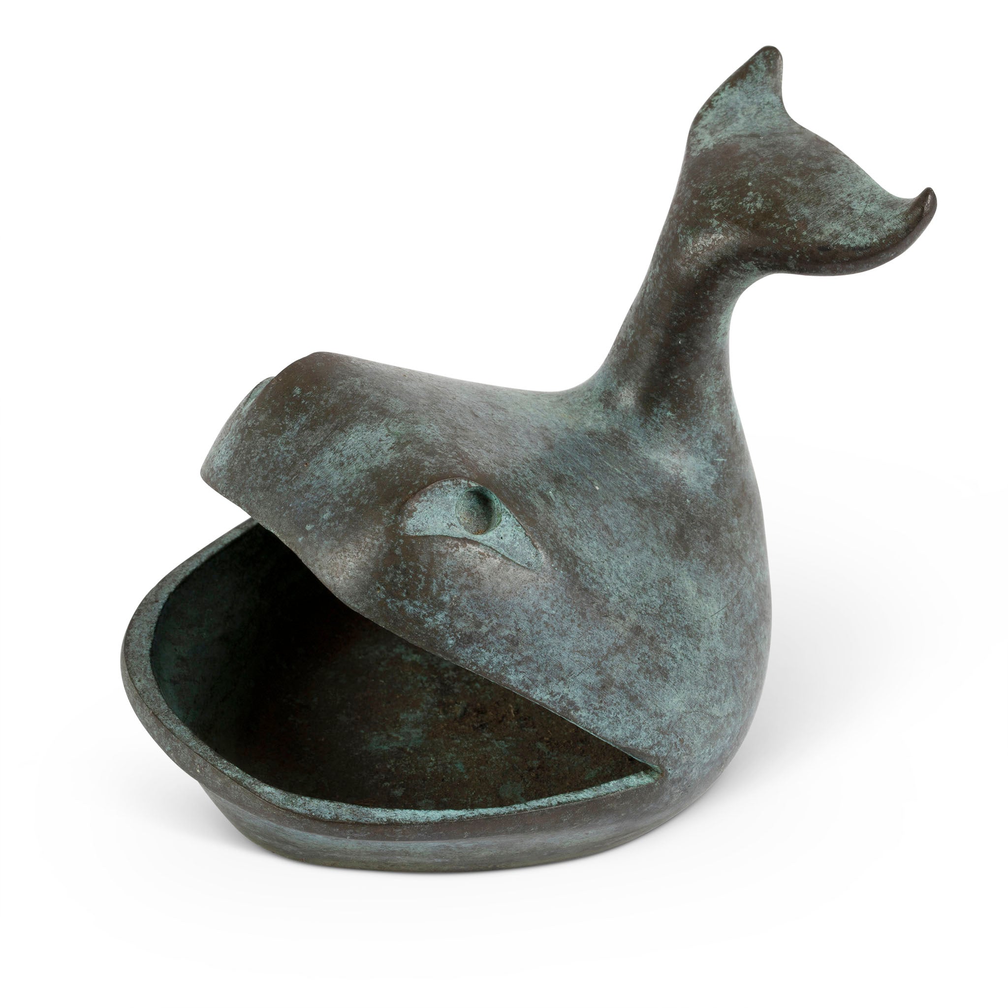 Vintage Bronze Whale Ashtray