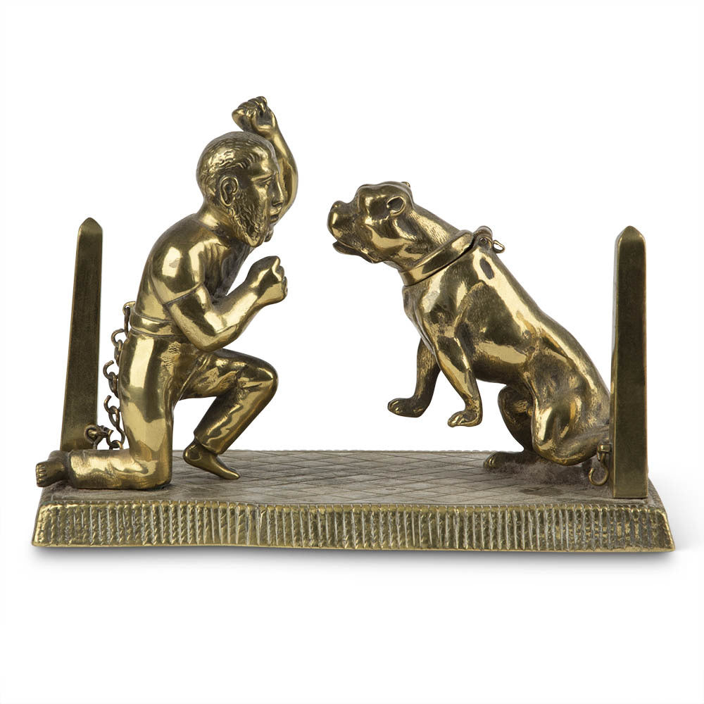 Antique Bronze Pit Bull Tobacconist Counter Cigar Lighter