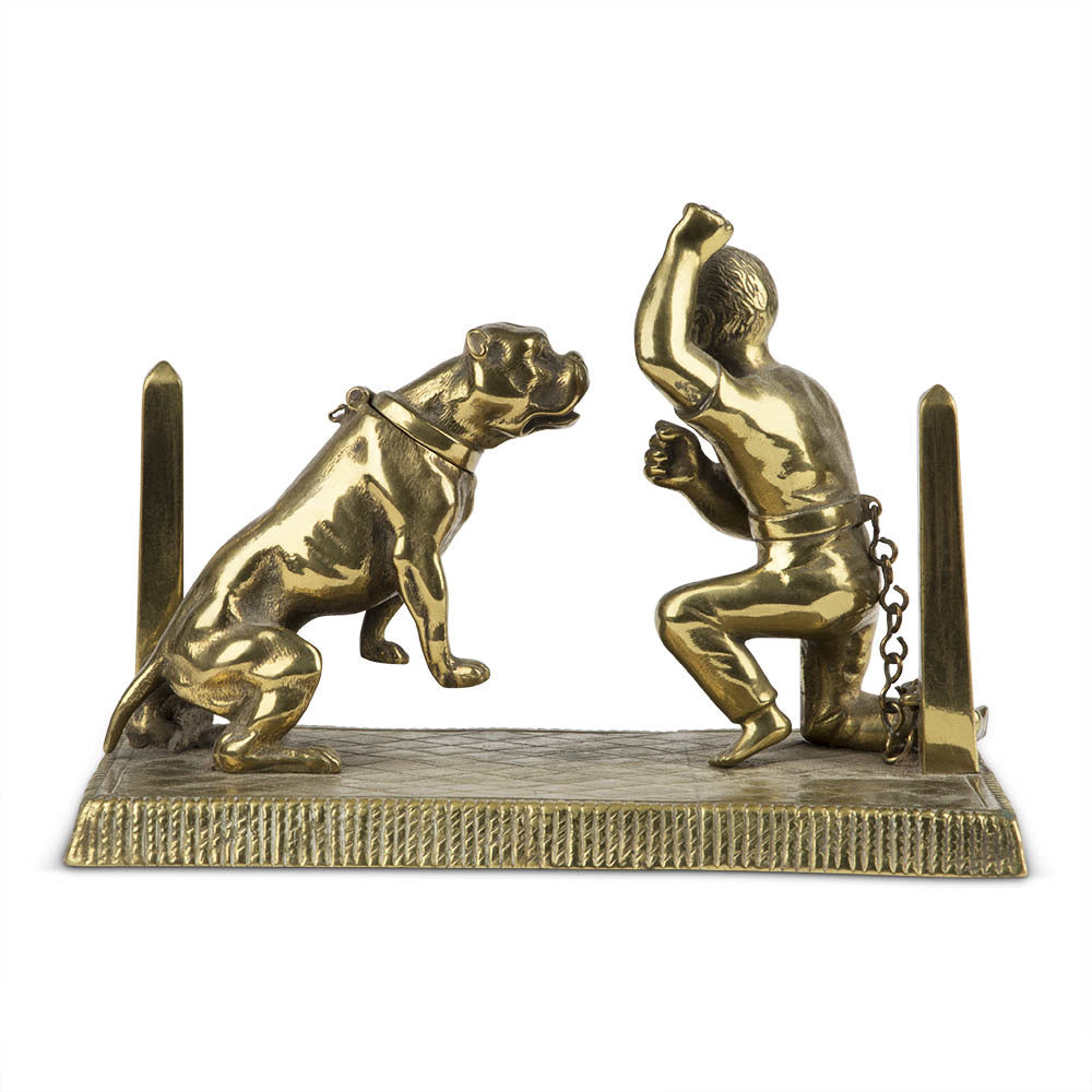 Antique Bronze Pit Bull Tobacconist Counter Cigar Lighter