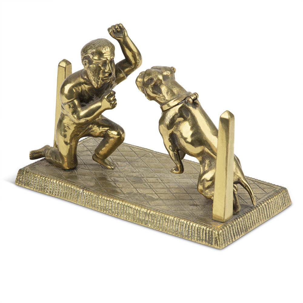 Antique Bronze Pit Bull Tobacconist Counter Cigar Lighter
