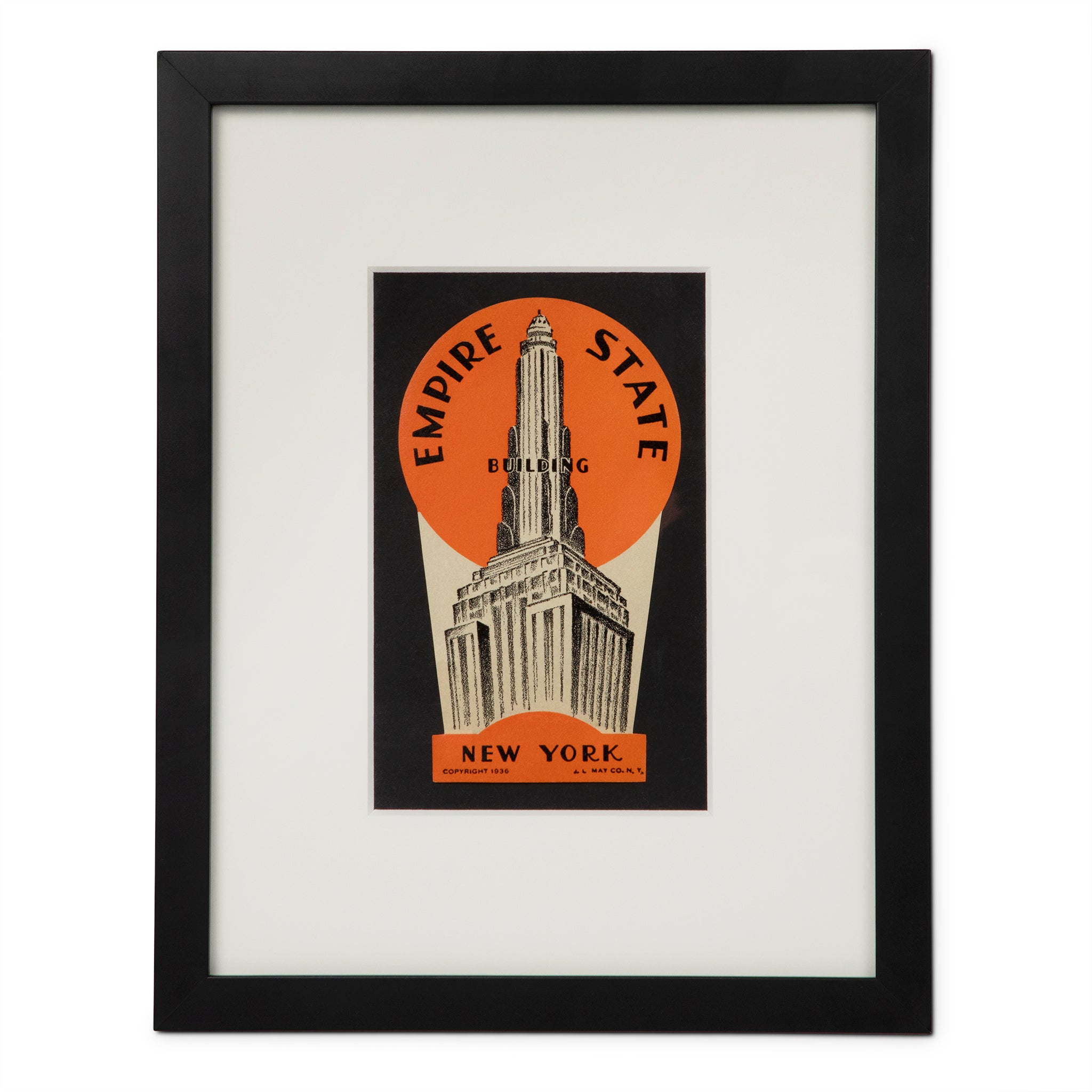 Art Deco Empire State Building New York Luggage Label