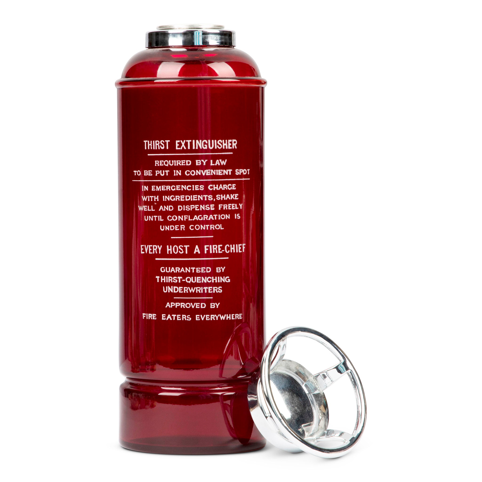 Art Deco Ruby Glass Thirst Extinguisher Cocktail Shaker