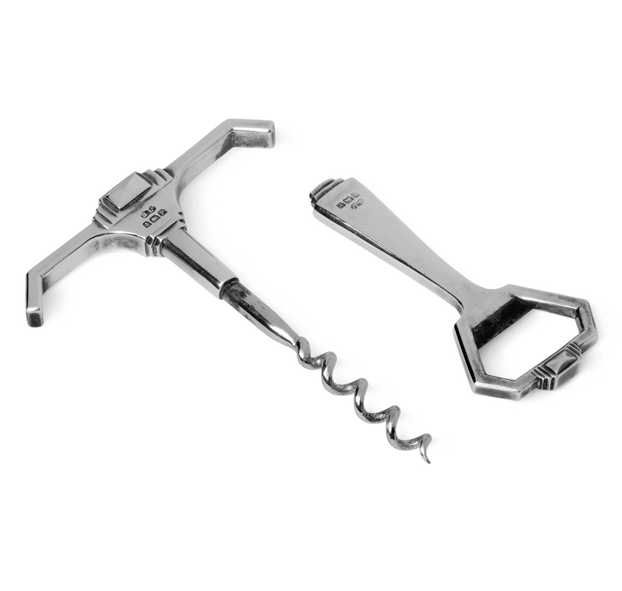 Art Deco Sterling Silver Corkscrew & Bottle Opener