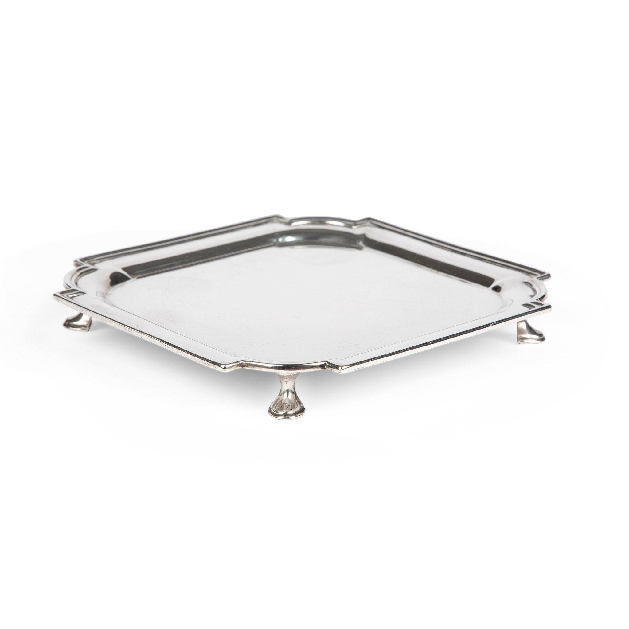 Art Deco Sterling Silver Square Salver Tray