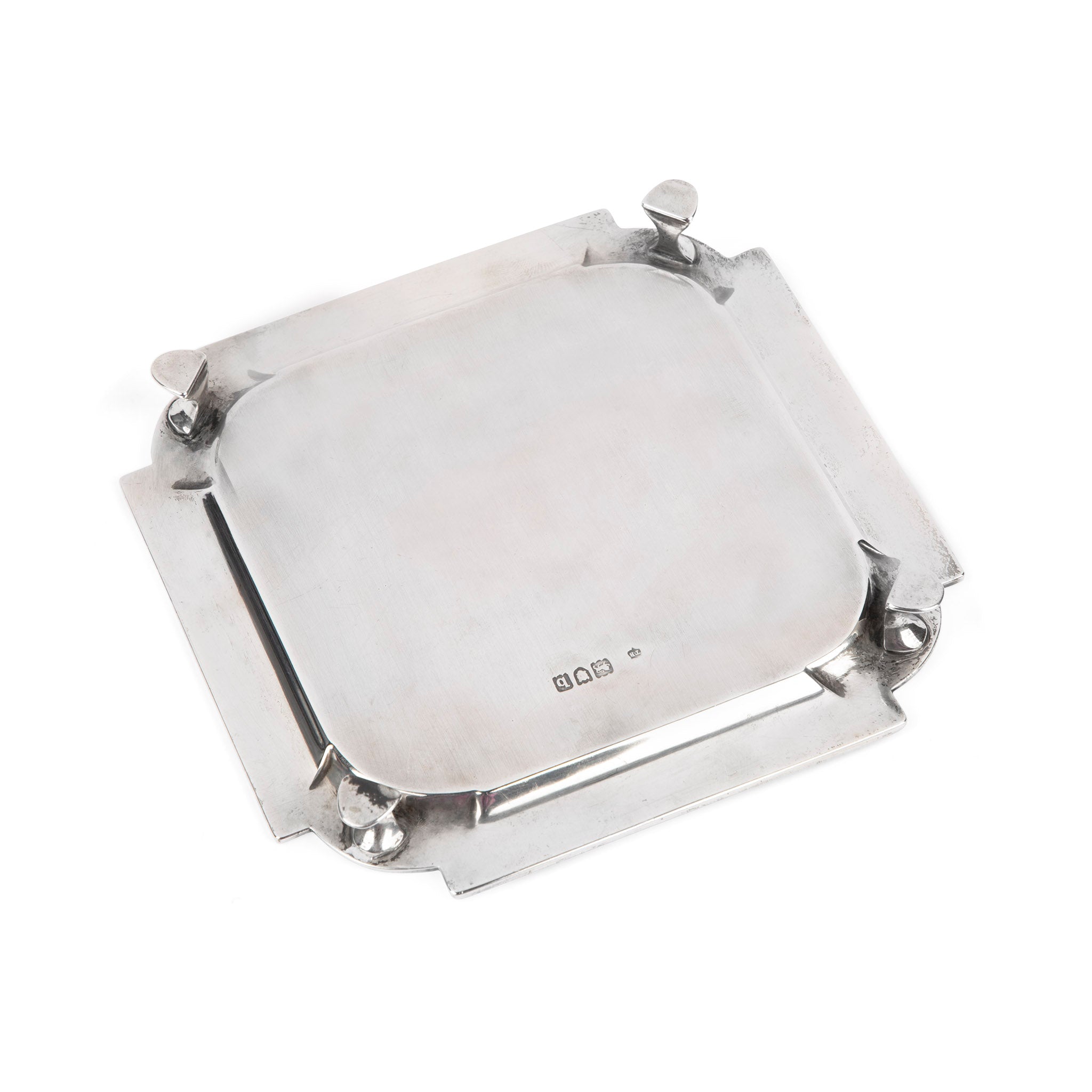 Art Deco Sterling Silver Square Salver Tray