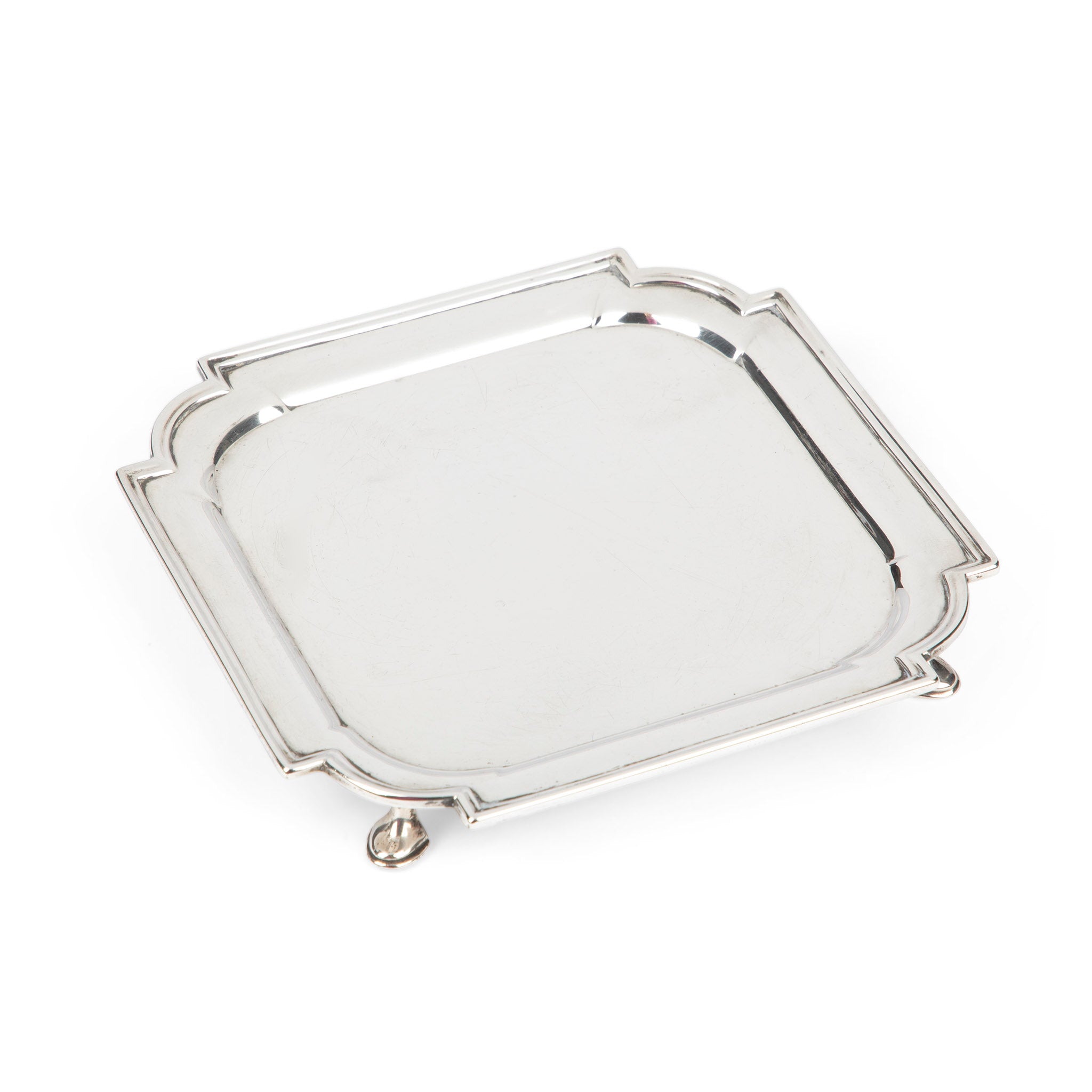 Art Deco Sterling Silver Square Salver Tray