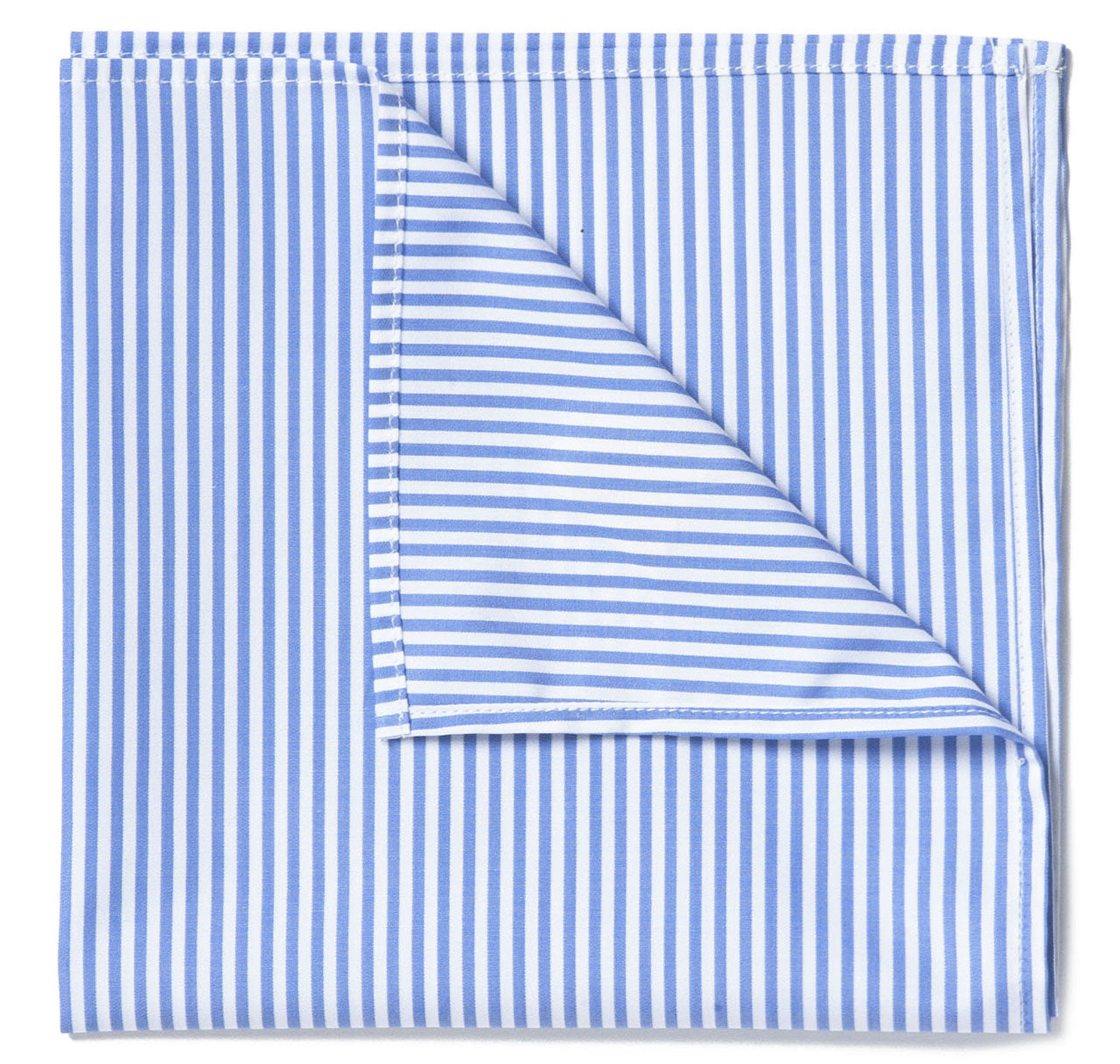 Blue & White Oxford Stripe Pocket Square