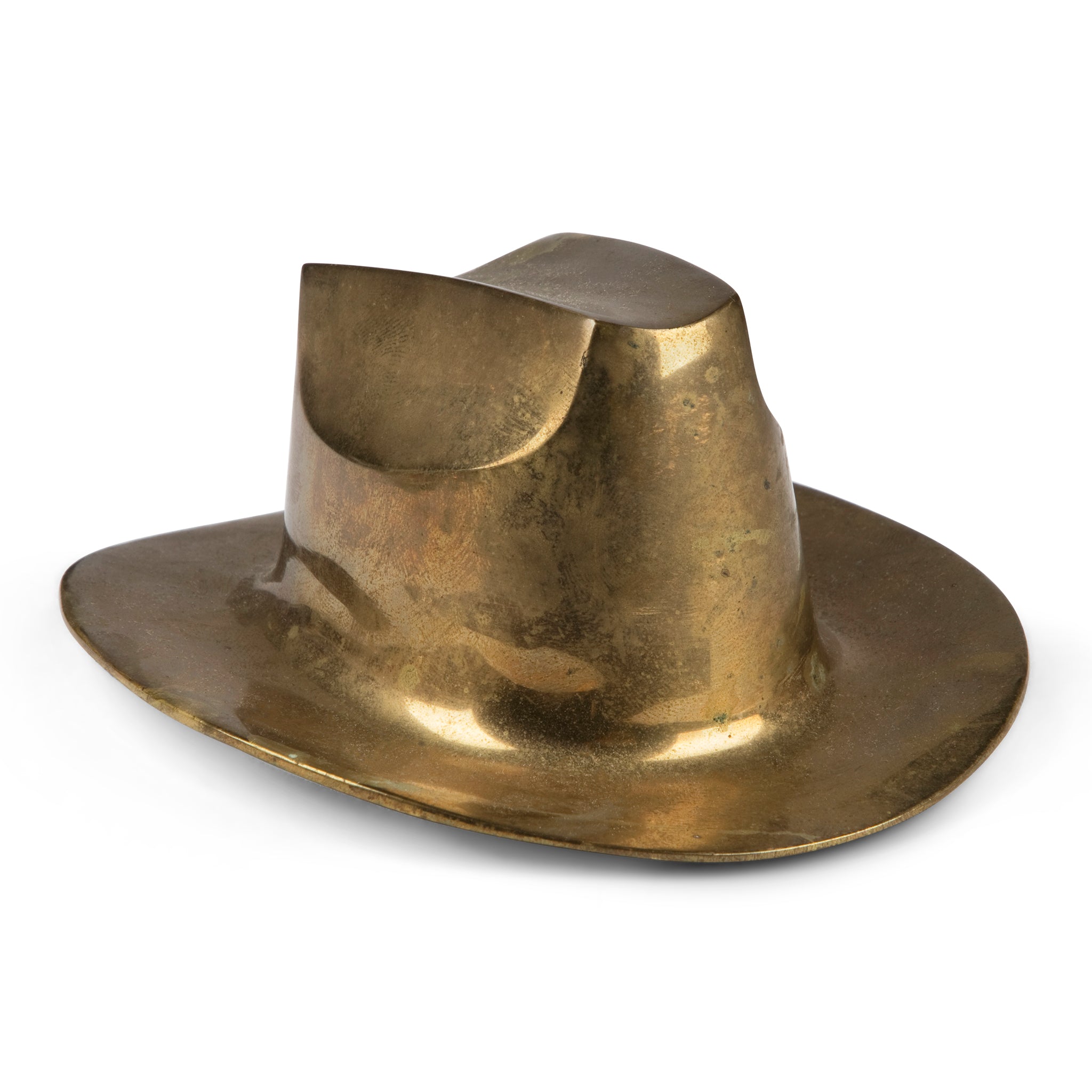 Vintage Brass Cowboy Hat Cigar Rest Ashtray