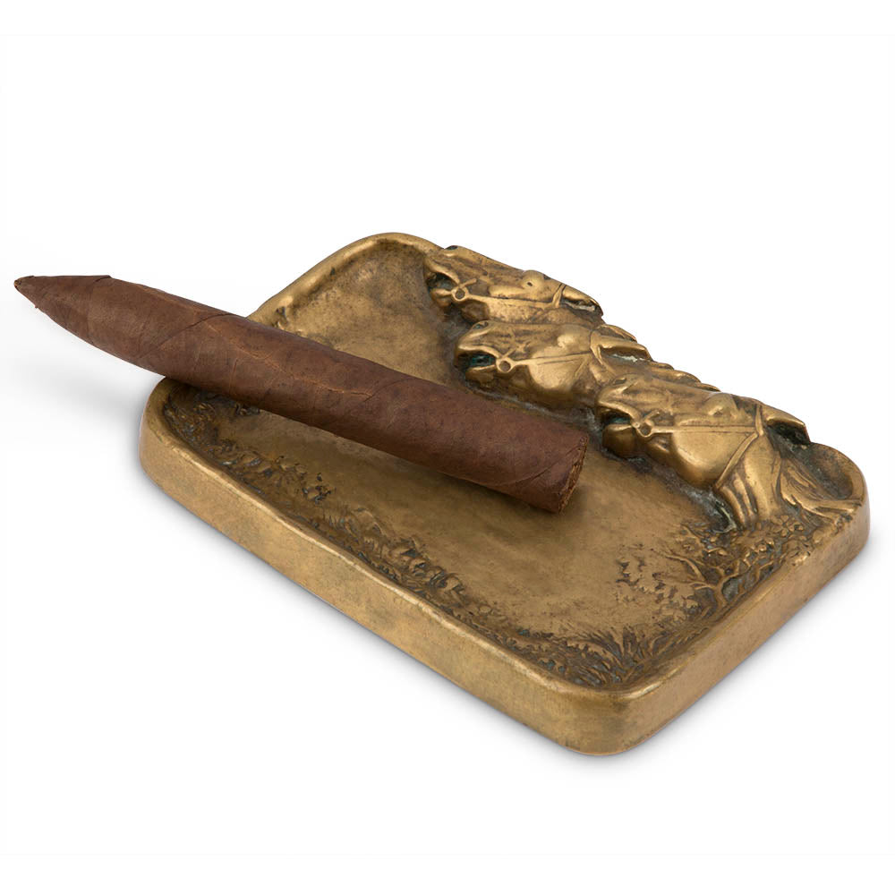 Equestrian Bronze Cigar Ashtray