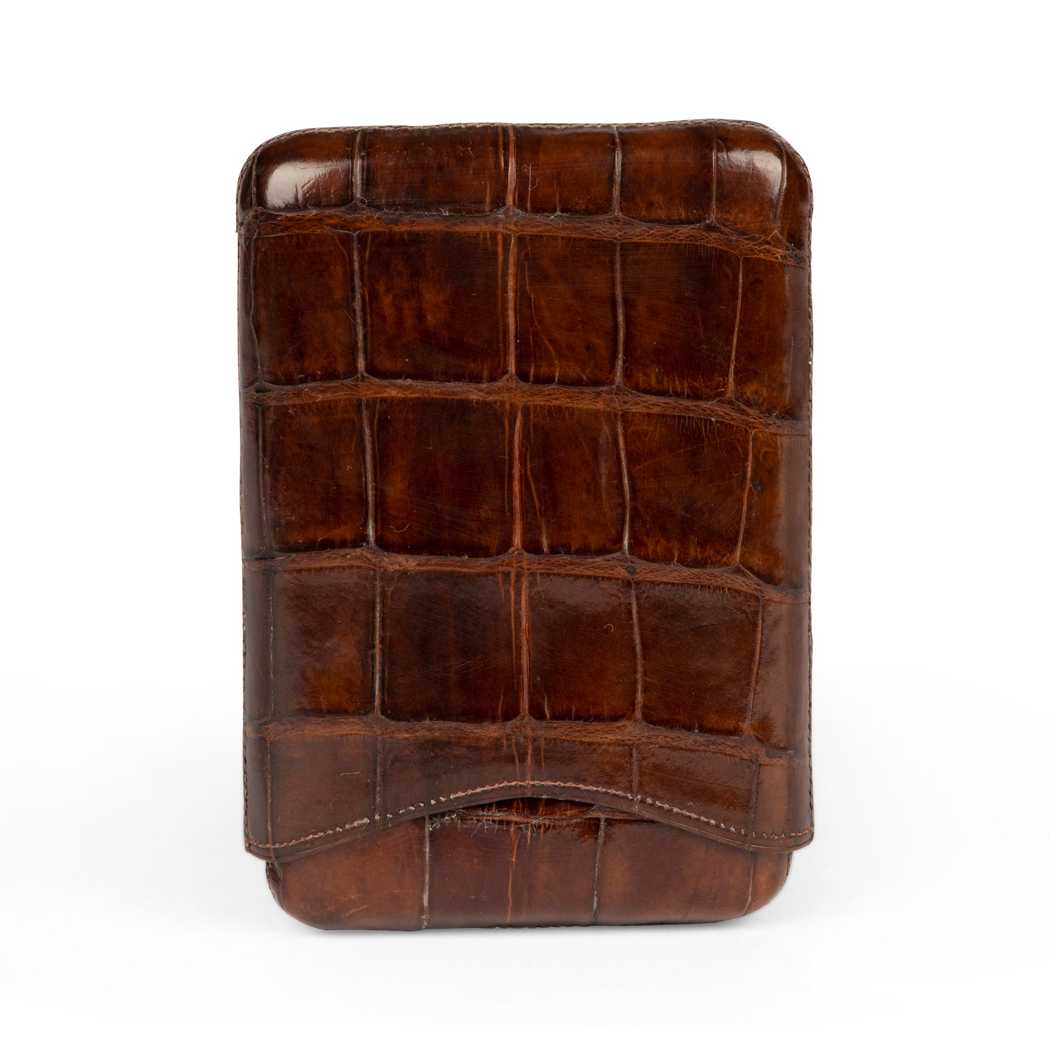 Vintage Brown Crocodile Cigar Case