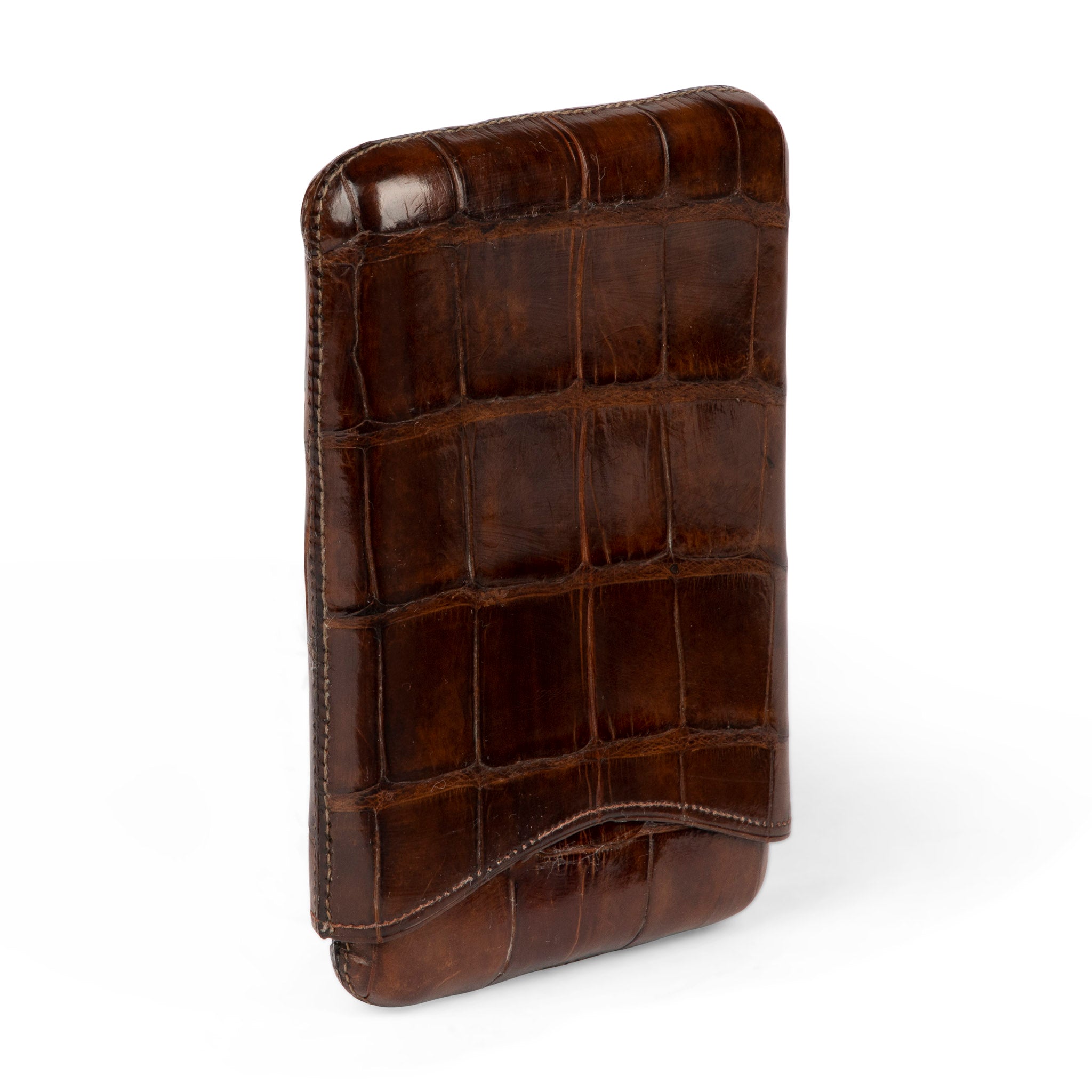 Vintage Brown Crocodile Cigar Case