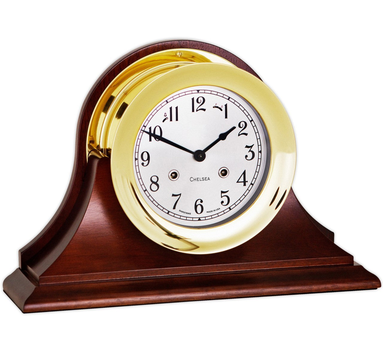 Chelsea Clock 6" Shipstrike Clock in Brass on Traditional Base