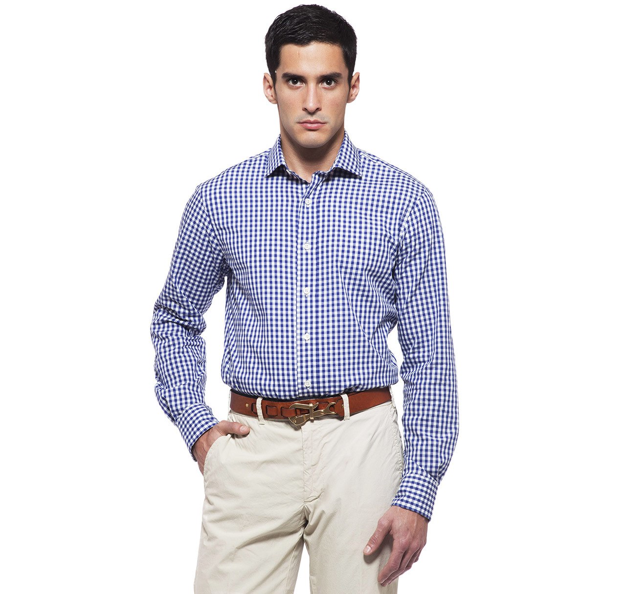 Clarendon Navy Gingham Shirt