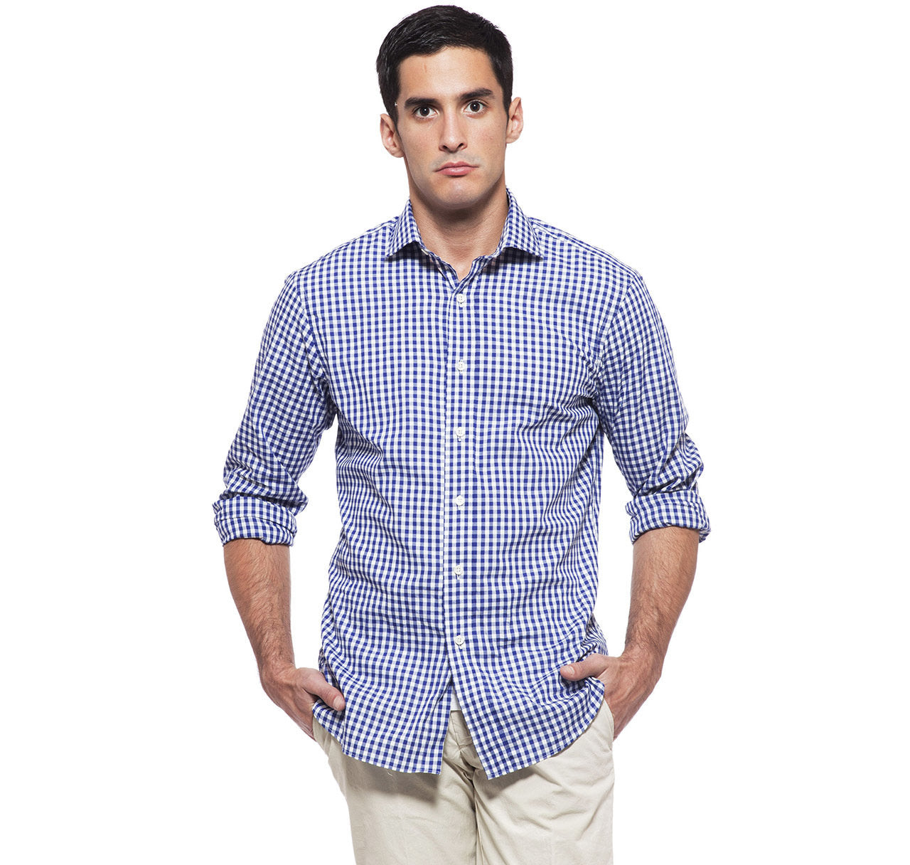 Clarendon Navy Gingham Shirt