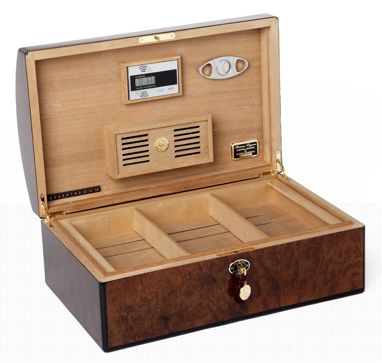 Daniel Marshall 20th Anniversary Treasure Chest Humidor in Burl