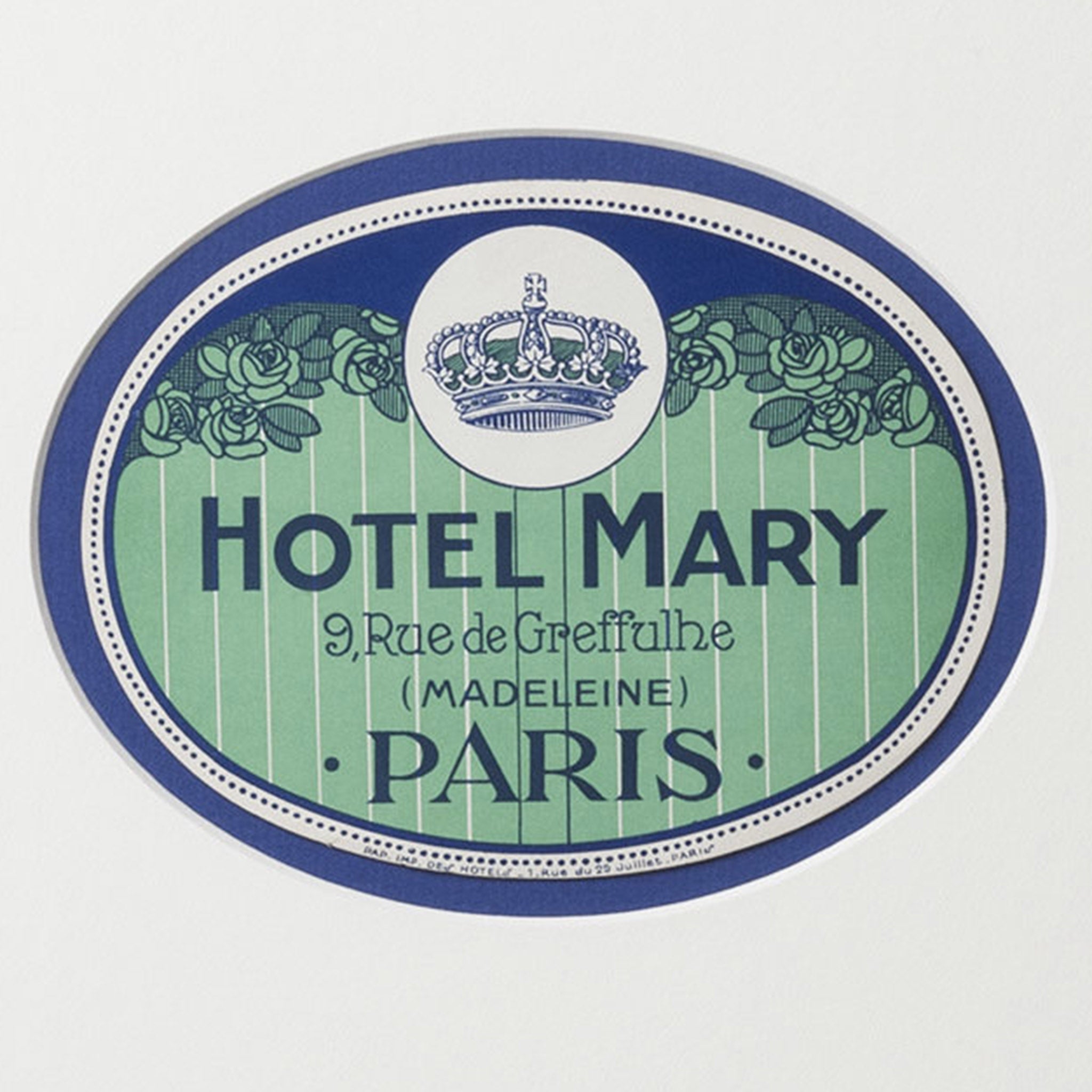 Hotel Mary Paris Luggage Label