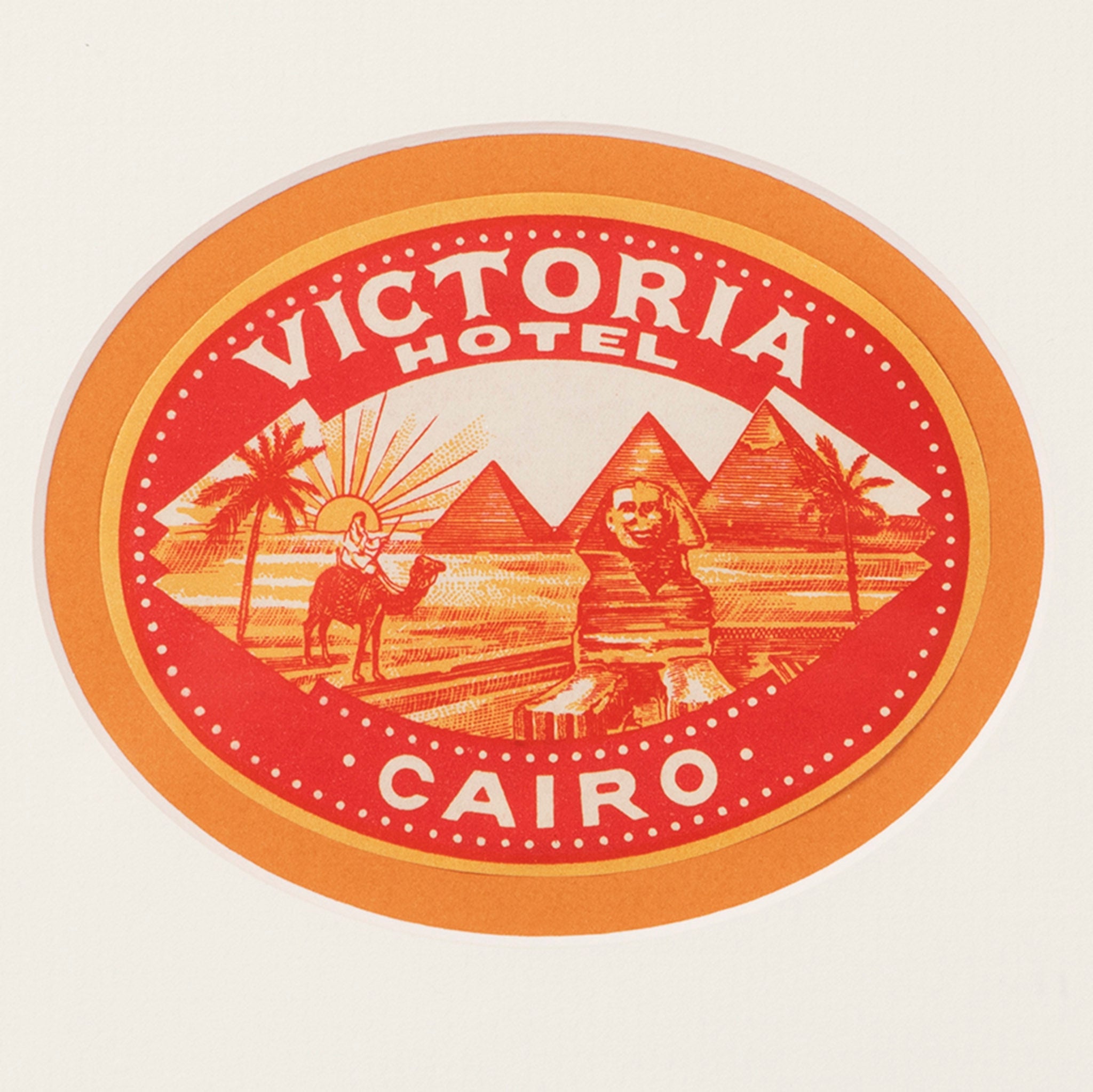 Hotel Victoria Cairo Luggage Label