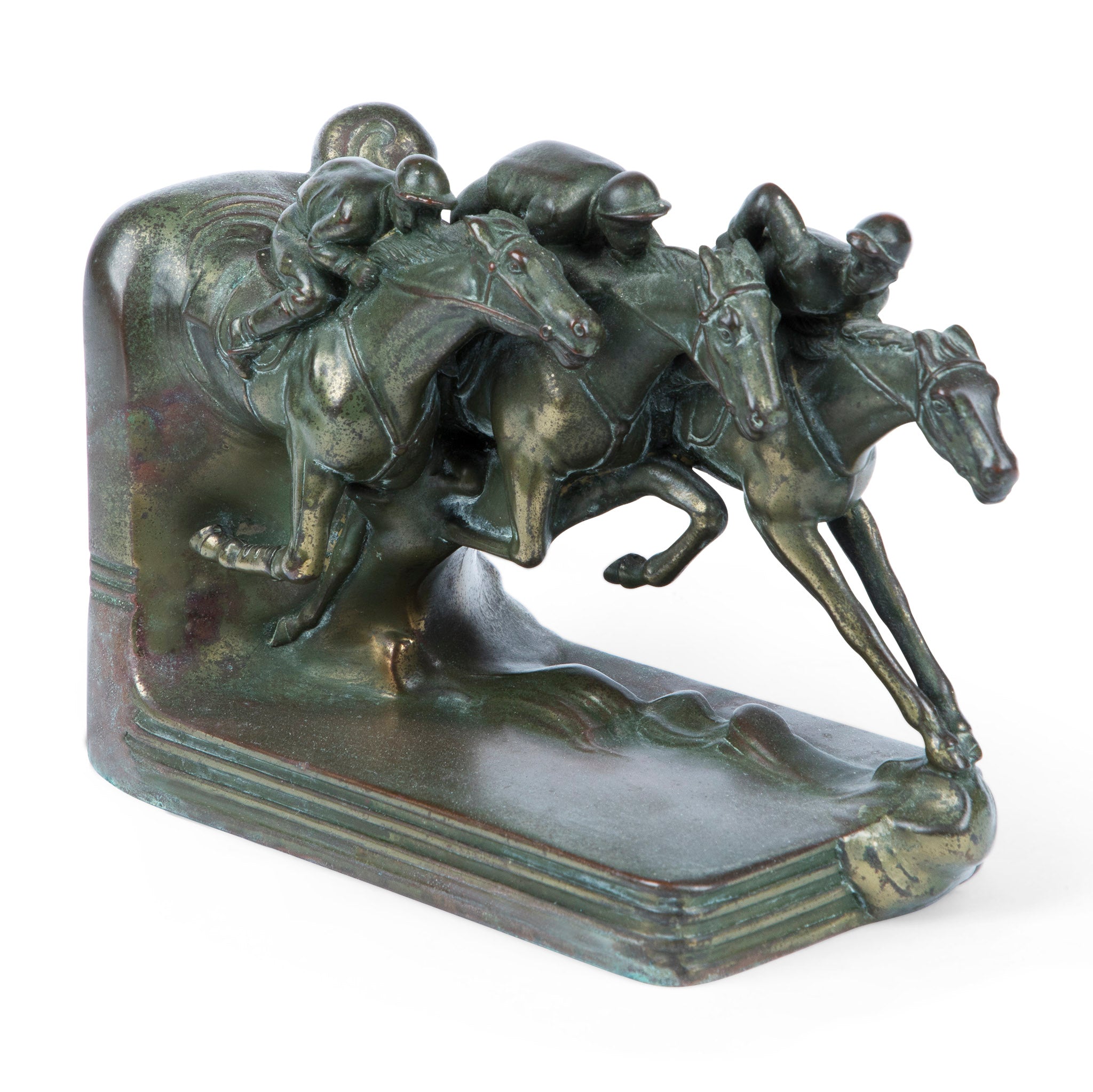 Jenning Brothers Bronze Horse Race Bookends