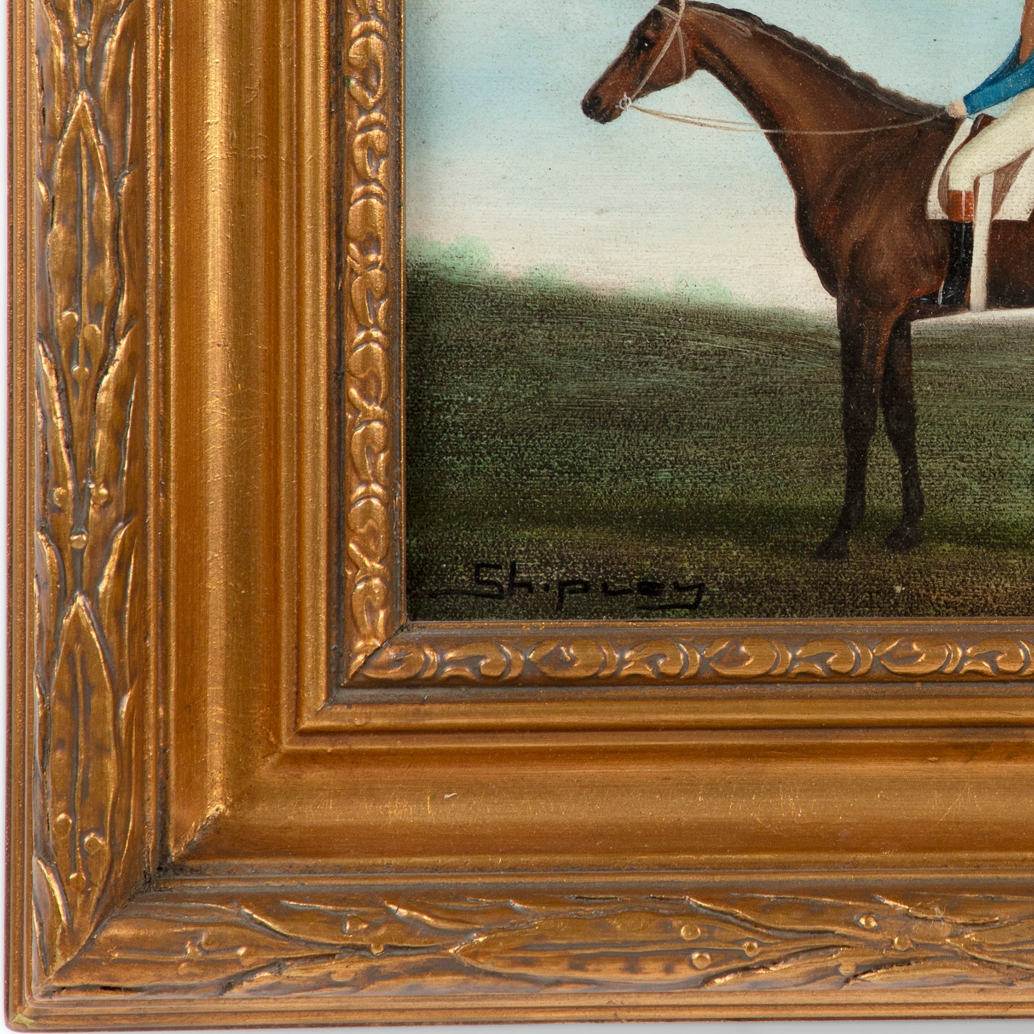 Equestrian Portrait Jockey Up - Oil on Canvas, Shipley
