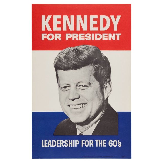 John F. Kennedy: Kennedy For President / Leadership for the 60's Original Campaign Poster