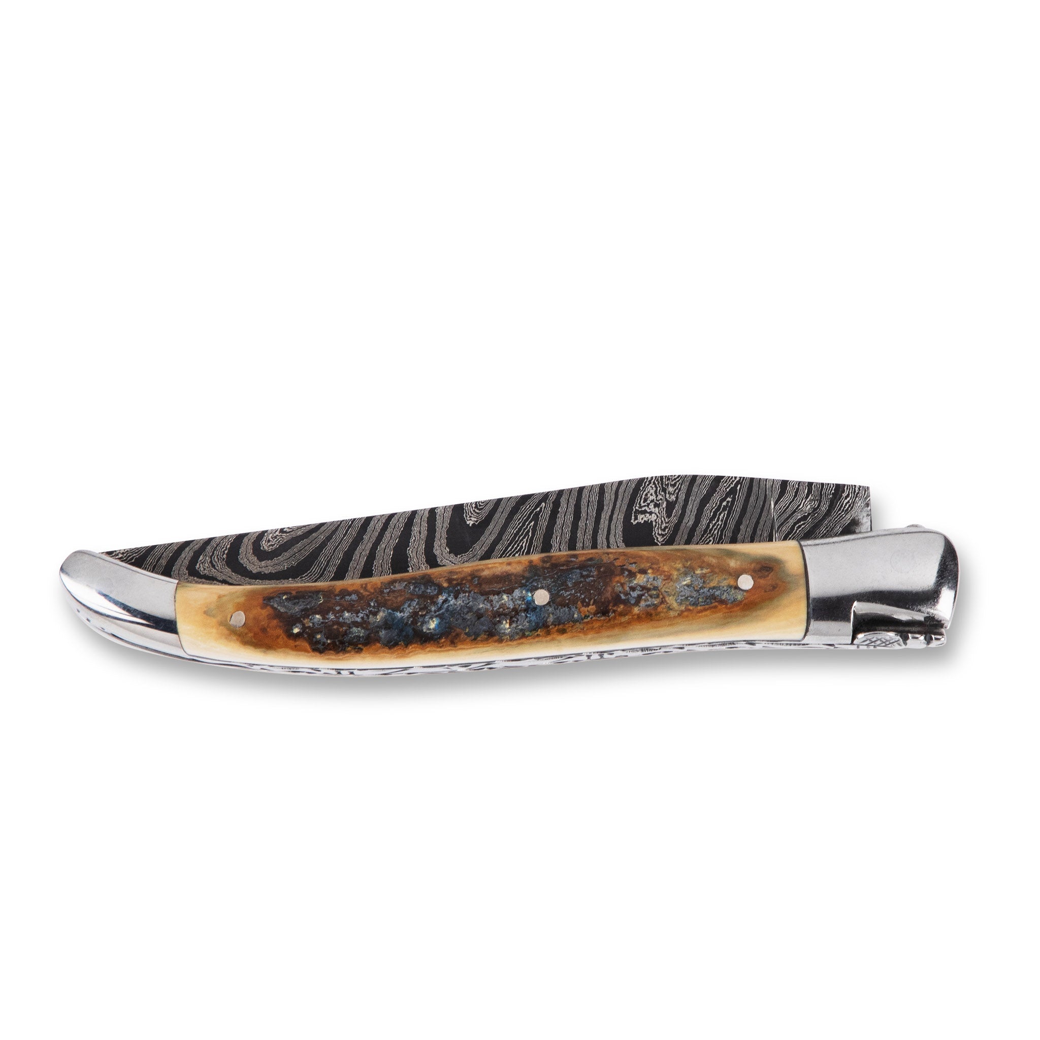 Laguiole Mammoth Tusk Damascus Steel Pocketknife