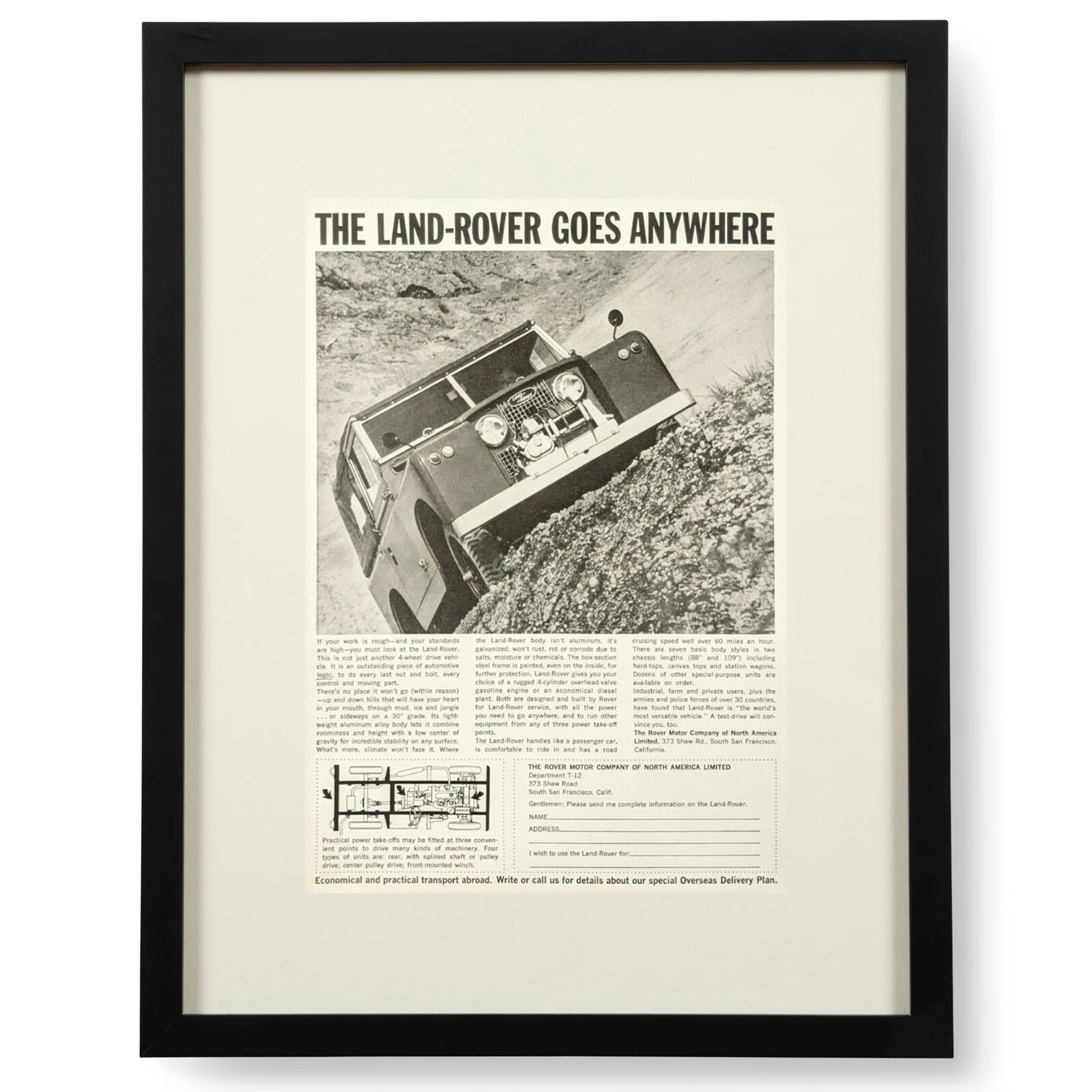 Framed Land Rover Defender Series II Ad 