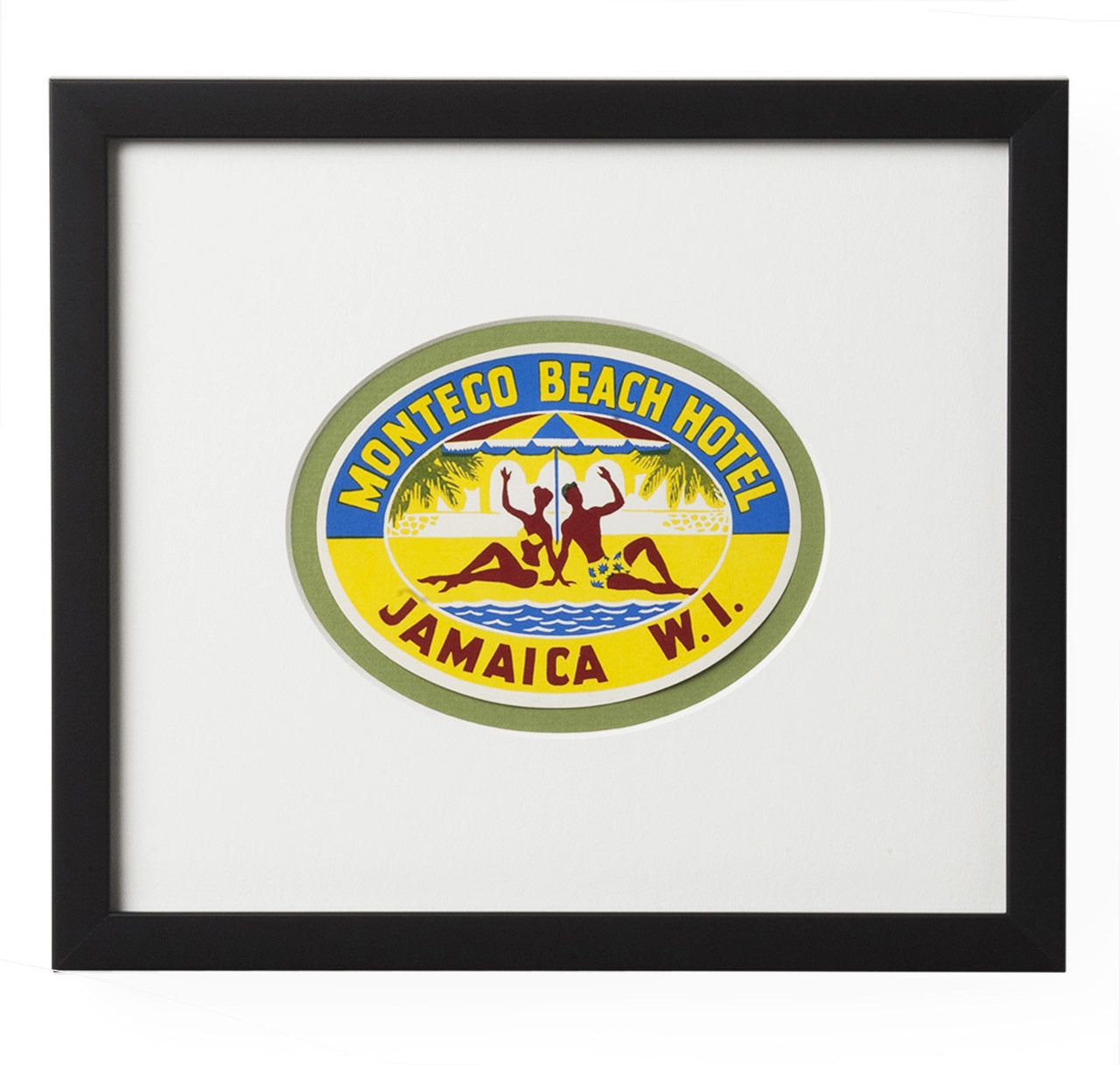 Montego Beach Hotel Jamaica Luggage Label