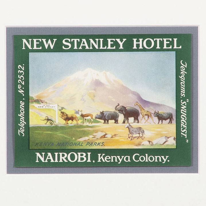 New Stanley Hotel Nairobi Kenya Luggage Label