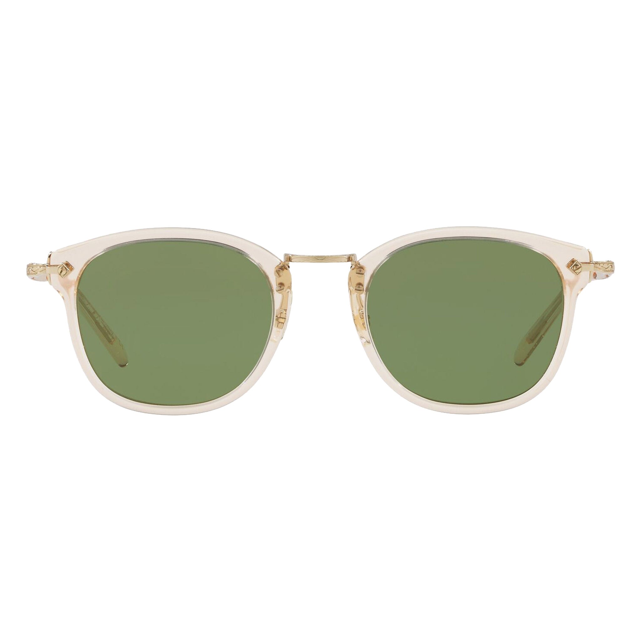 Oliver Peoples OP-506 Sun Buff Gold with Green C Sunglasses