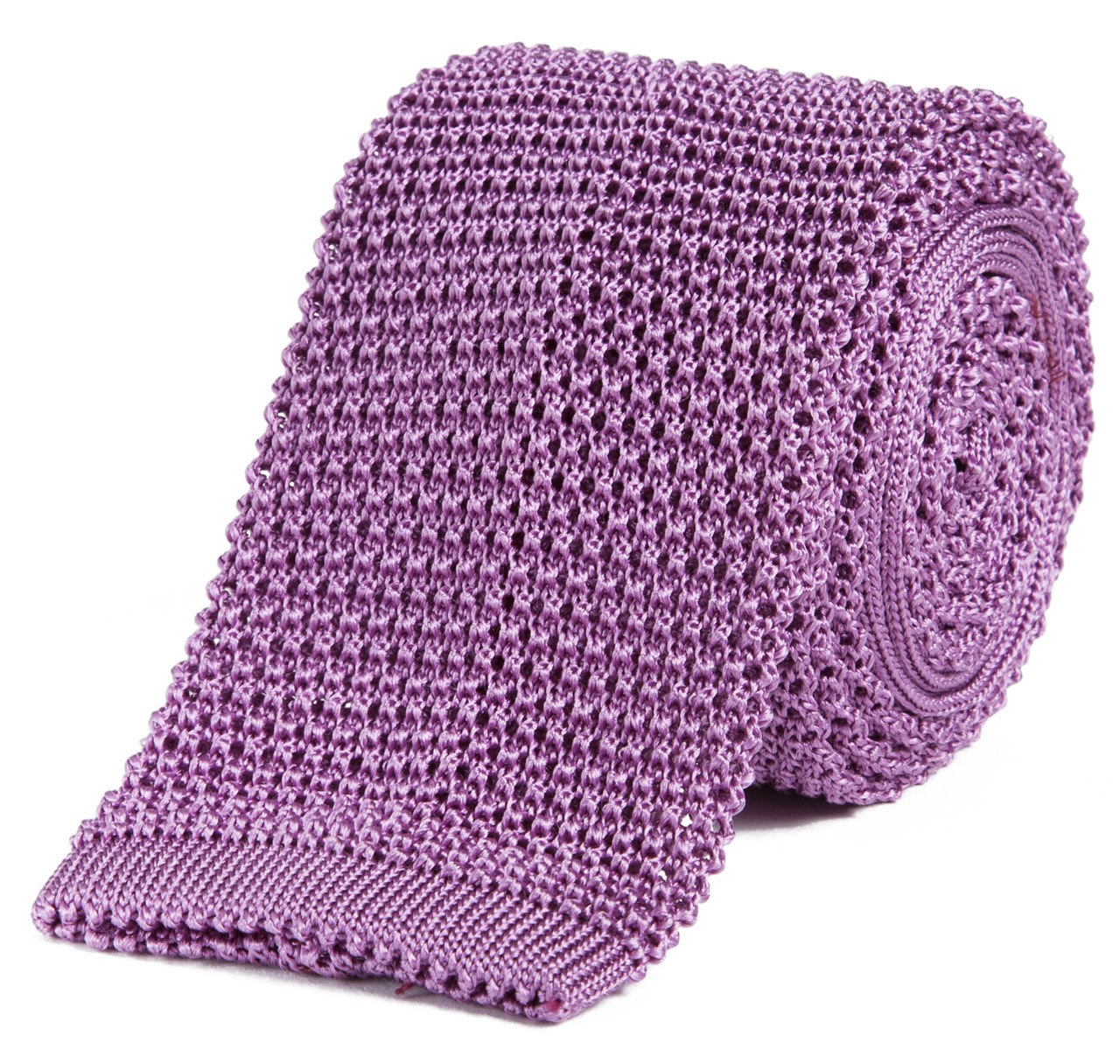 Sir Jack's Classic Knit Silk Tie in Lavender