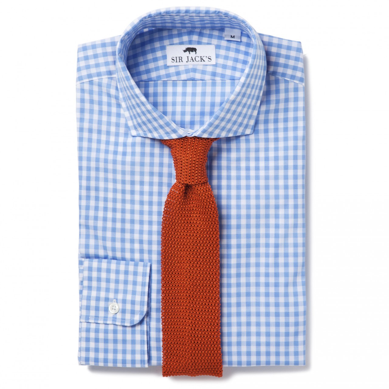 Classic Knit Silk Tie in Burnt Orange