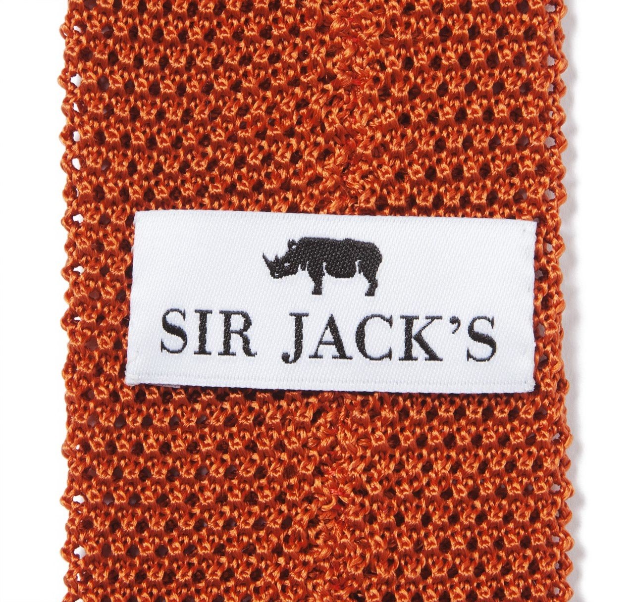 Classic Knit Silk Tie in Burnt Orange