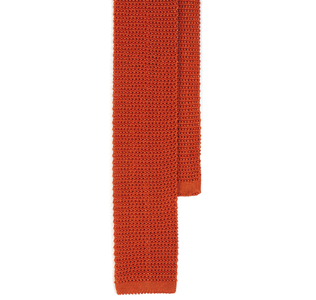 Classic Knit Silk Tie in Burnt Orange