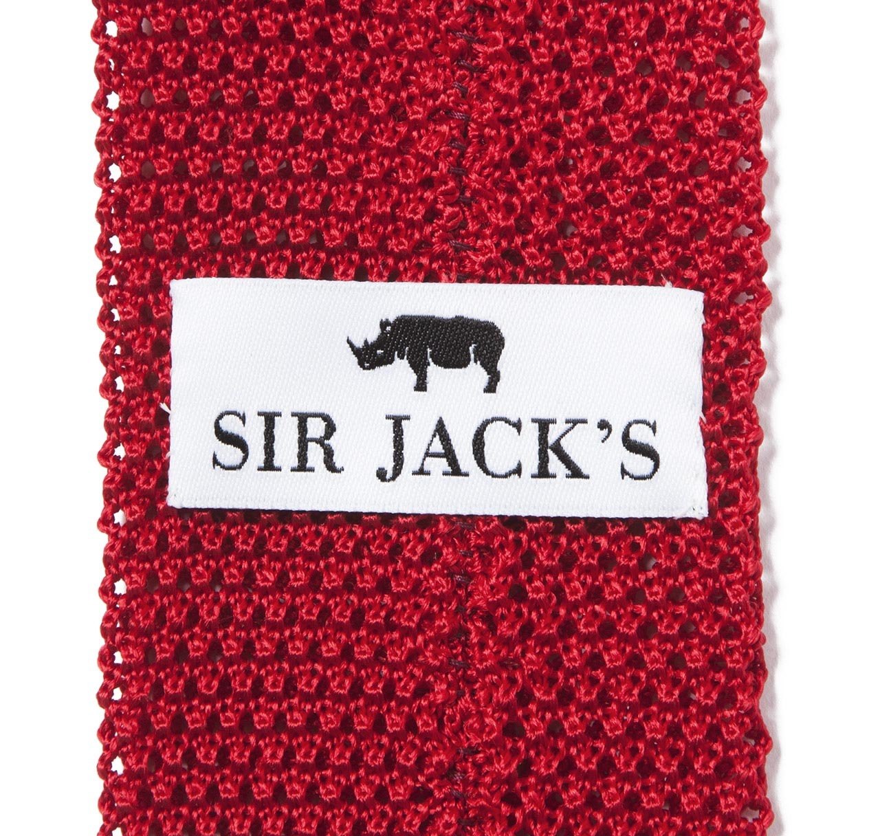 Sir Jack's Classic Knit Silk Tie in Fire Engine Red