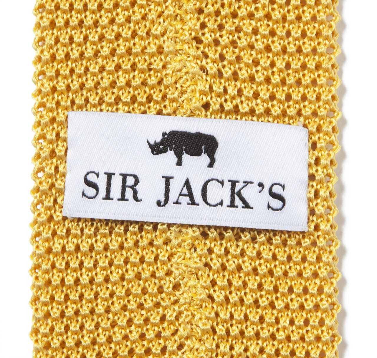 Sir Jack's Classic Knit Silk Tie in Monte Carlo Yellow