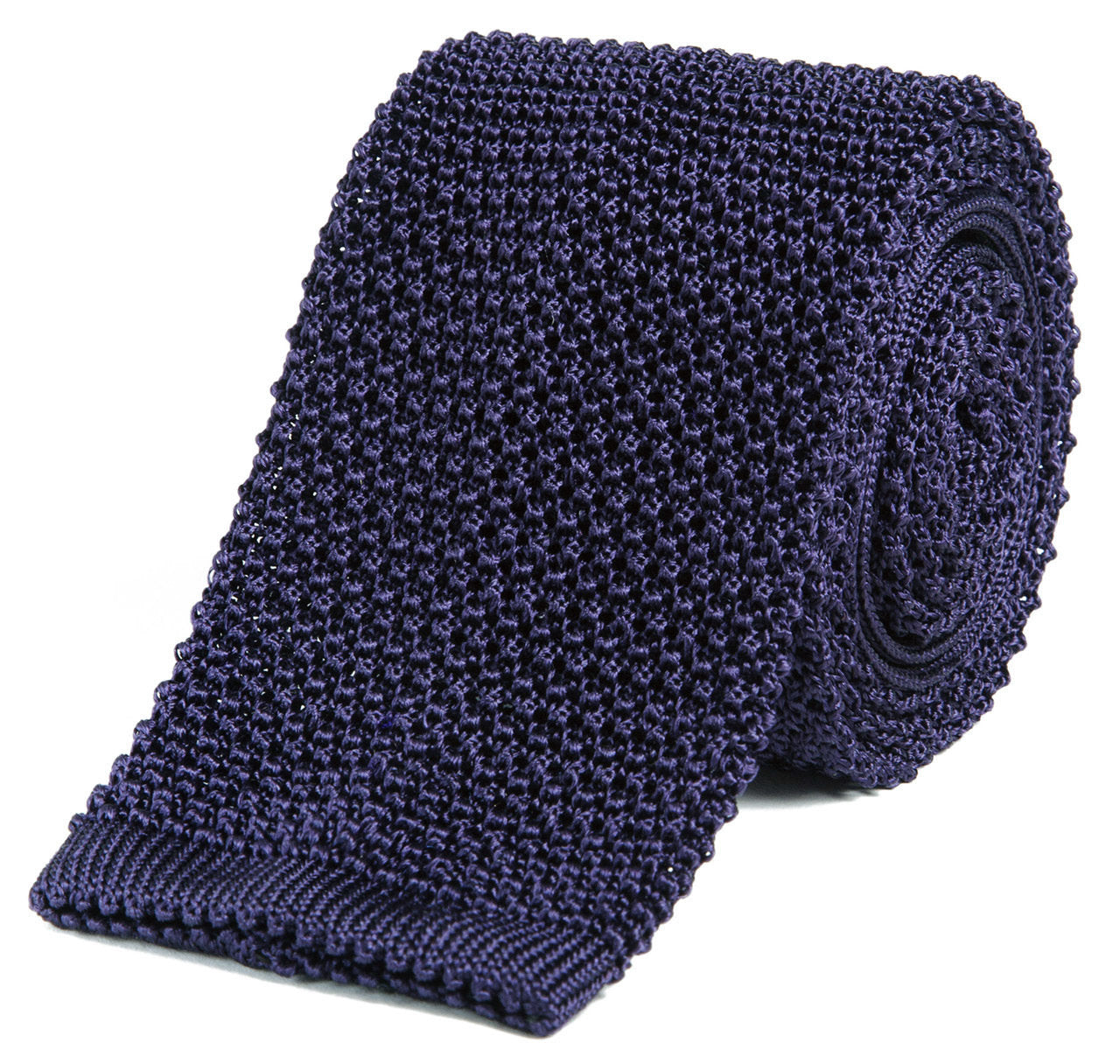 Classic Knit Silk Tie in Navy Blue