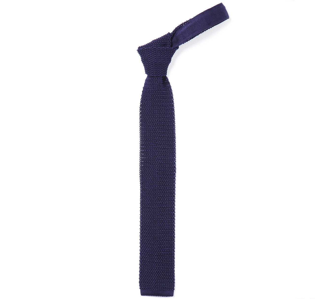 Classic Knit Silk Tie in Navy Blue