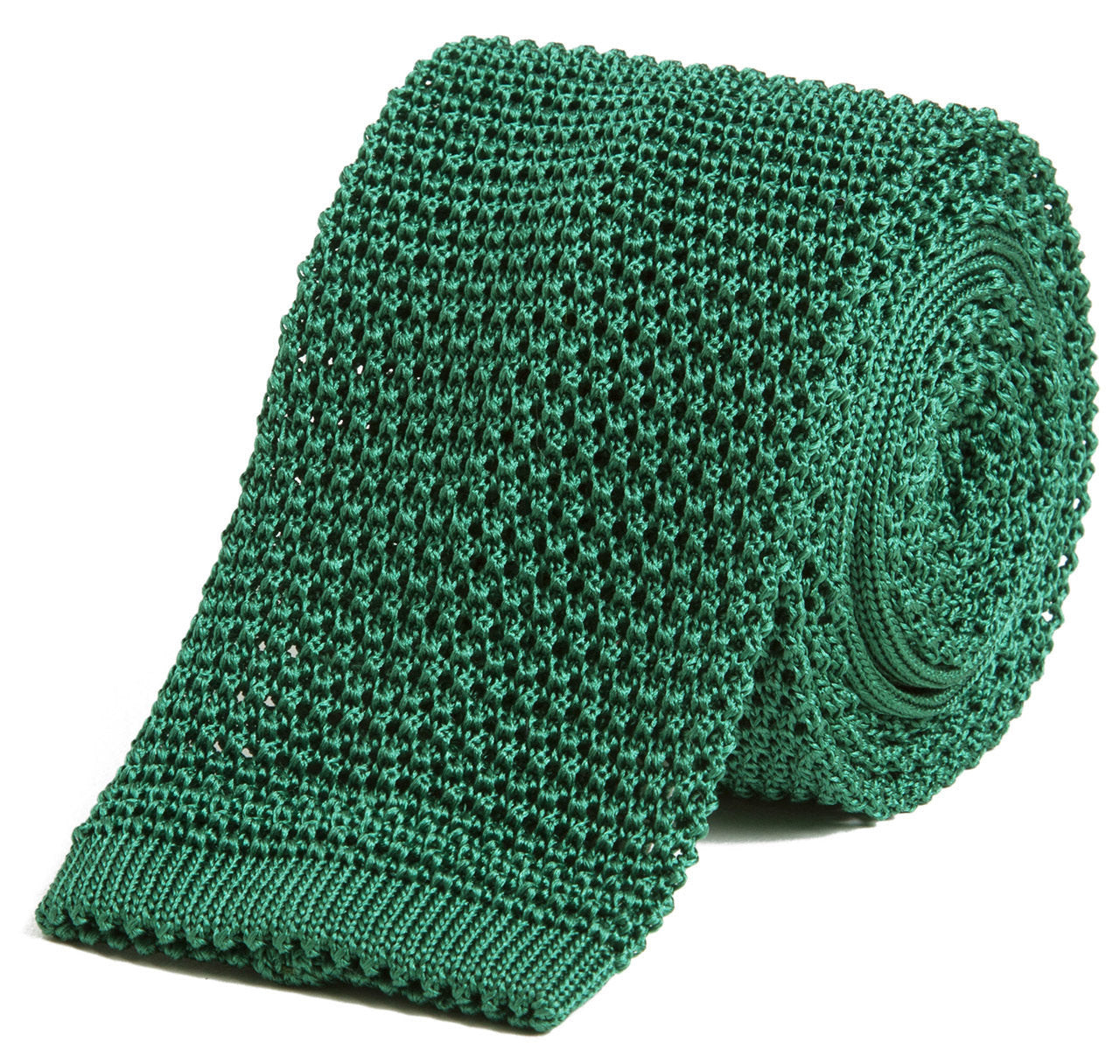 Sir Jack's Classic Knit Silk Tie in Spruce Green