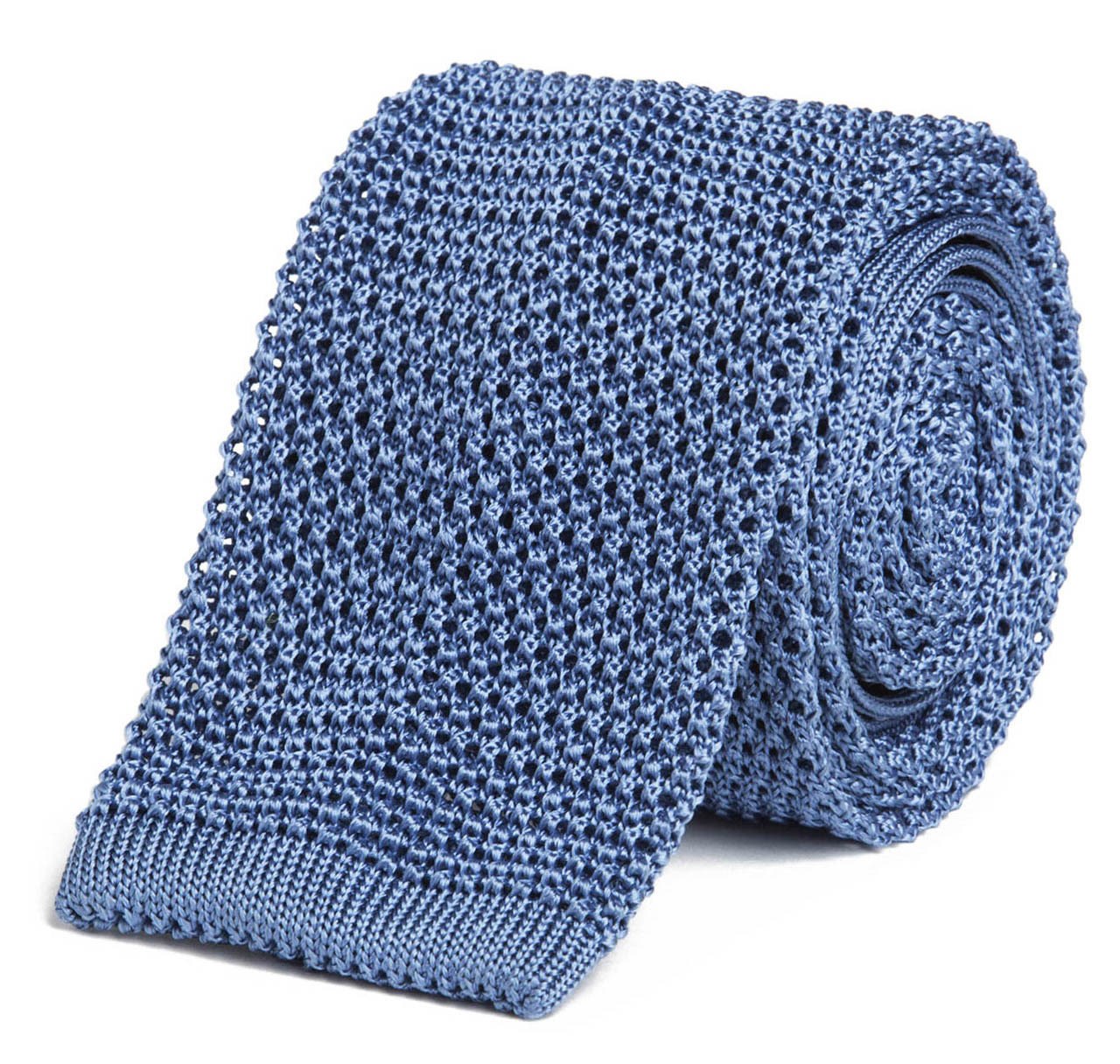 Classic Knit Silk Tie in Marina Blue